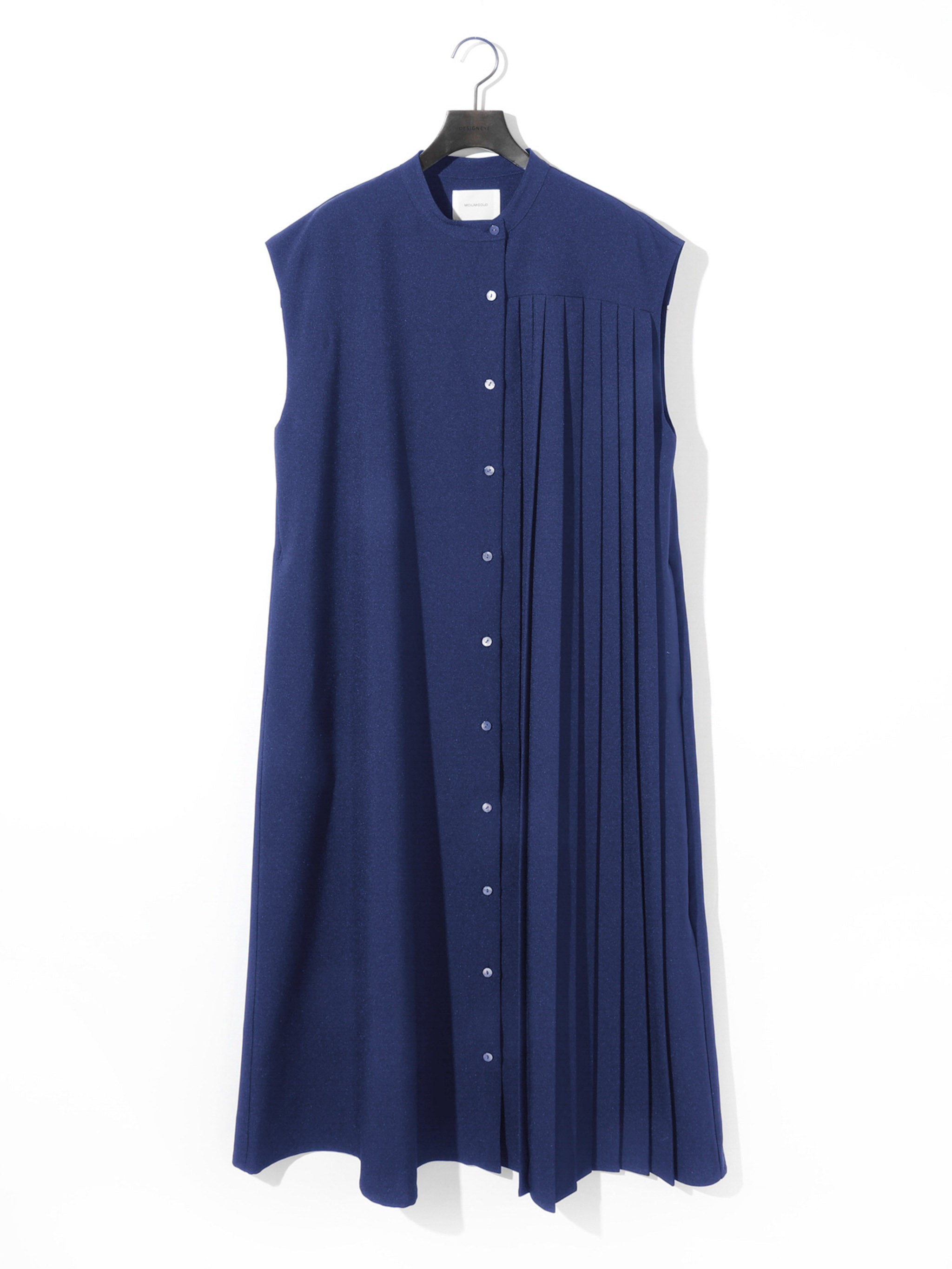 asymmetrical pleated sleeveless dress[A]