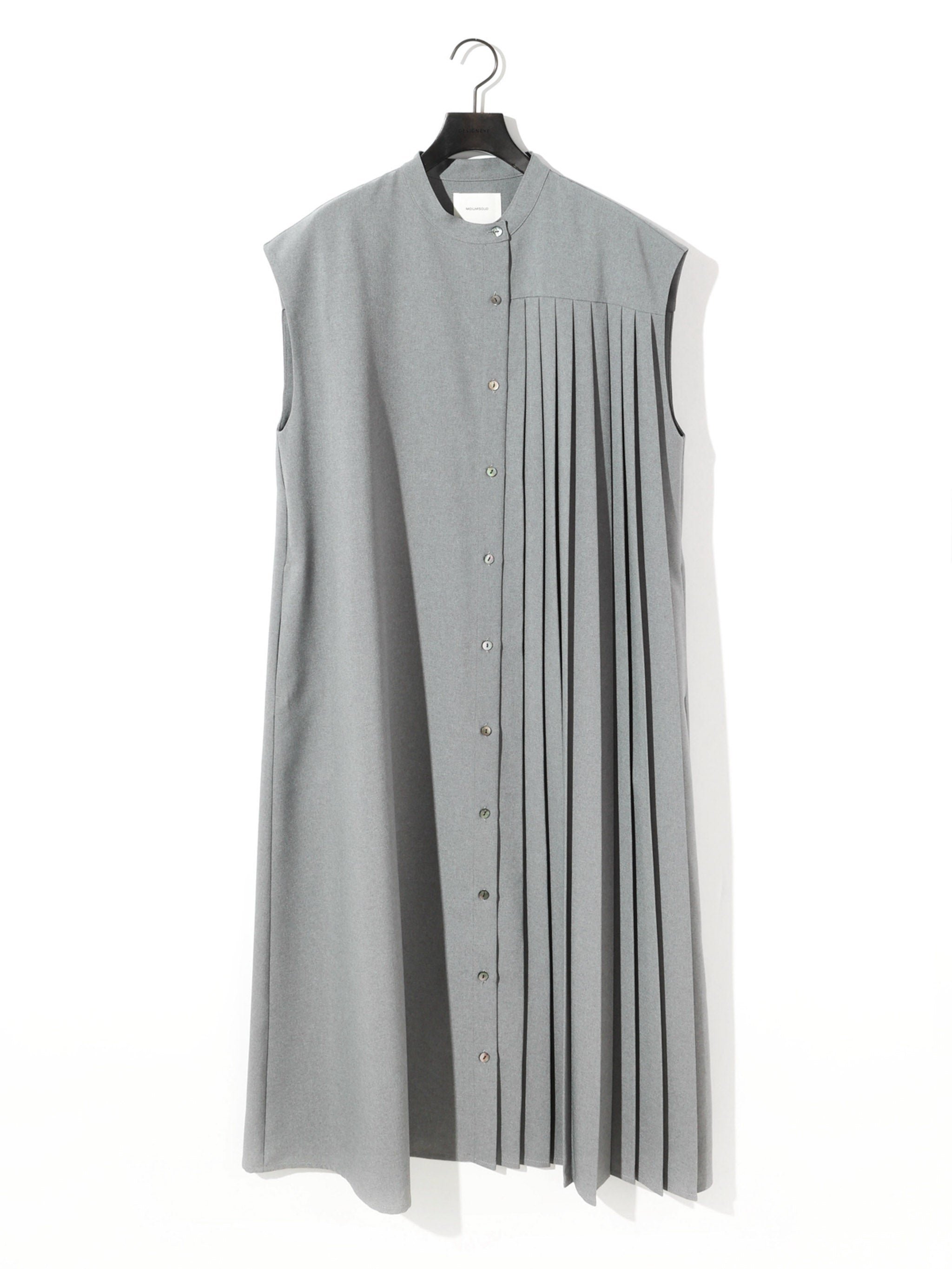 asymmetrical pleated sleeveless dress[A]