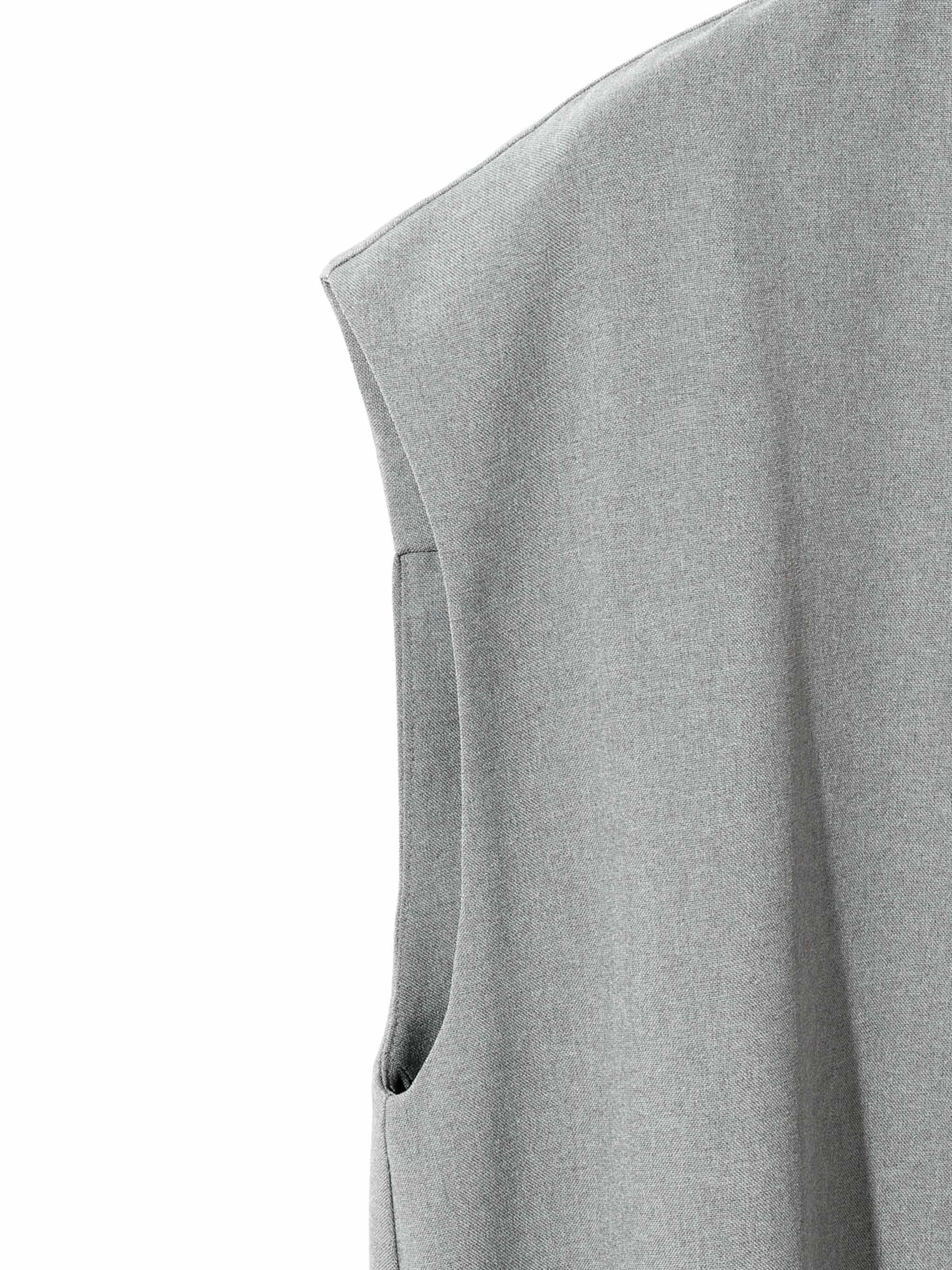 asymmetrical pleated sleeveless dress[A]