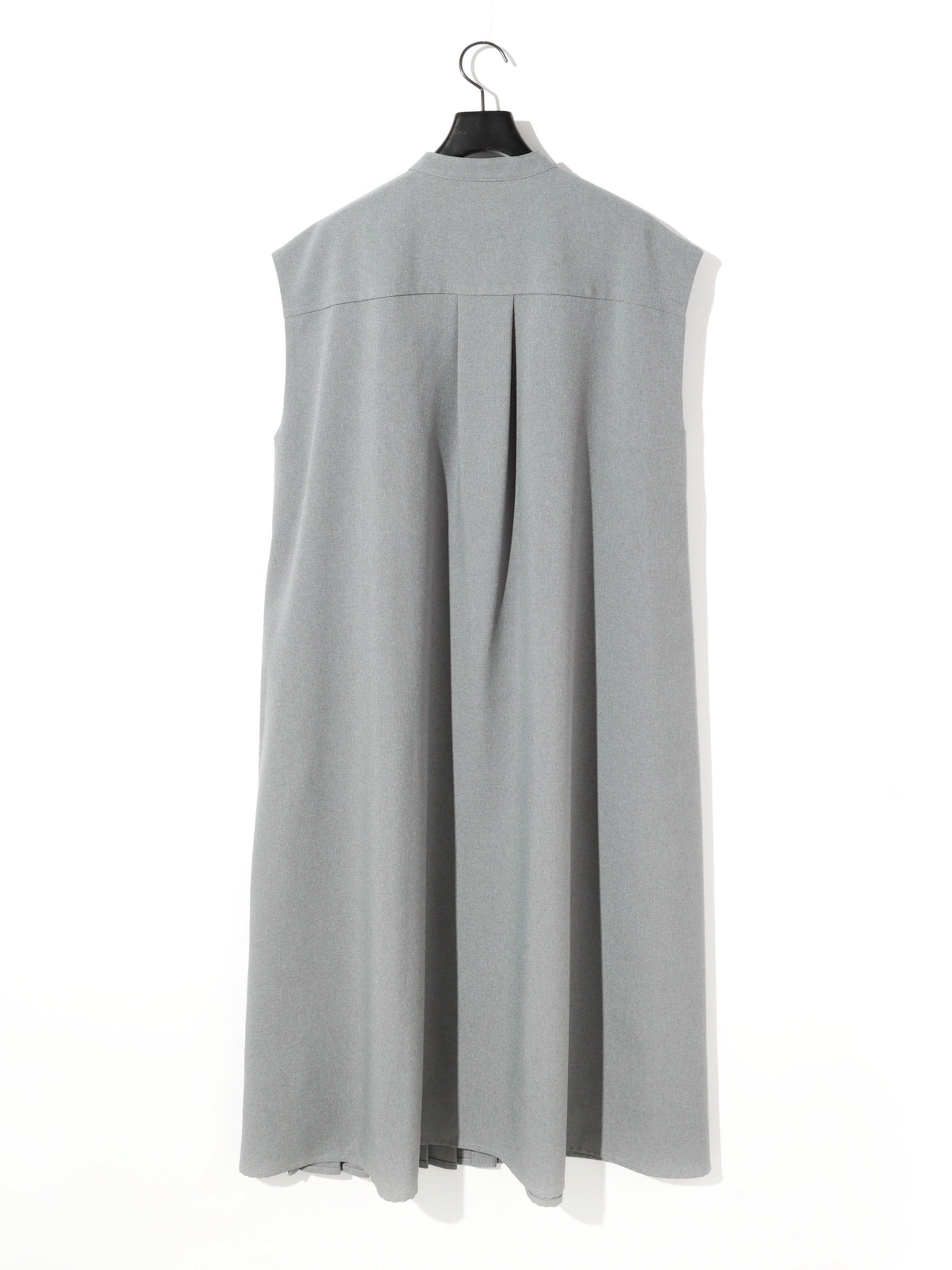 asymmetrical pleated sleeveless dress[A]