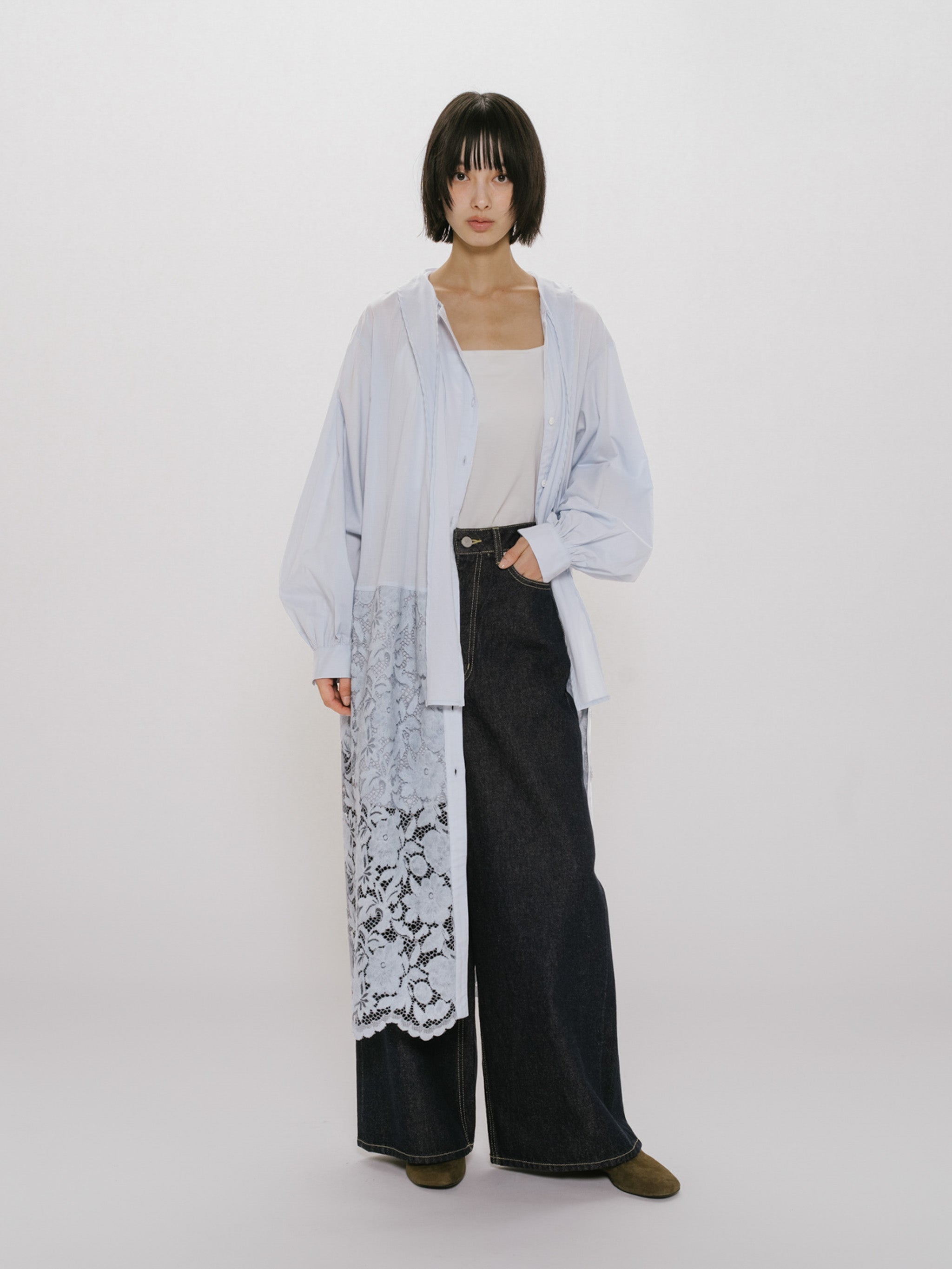 lace combi shirt onepiece