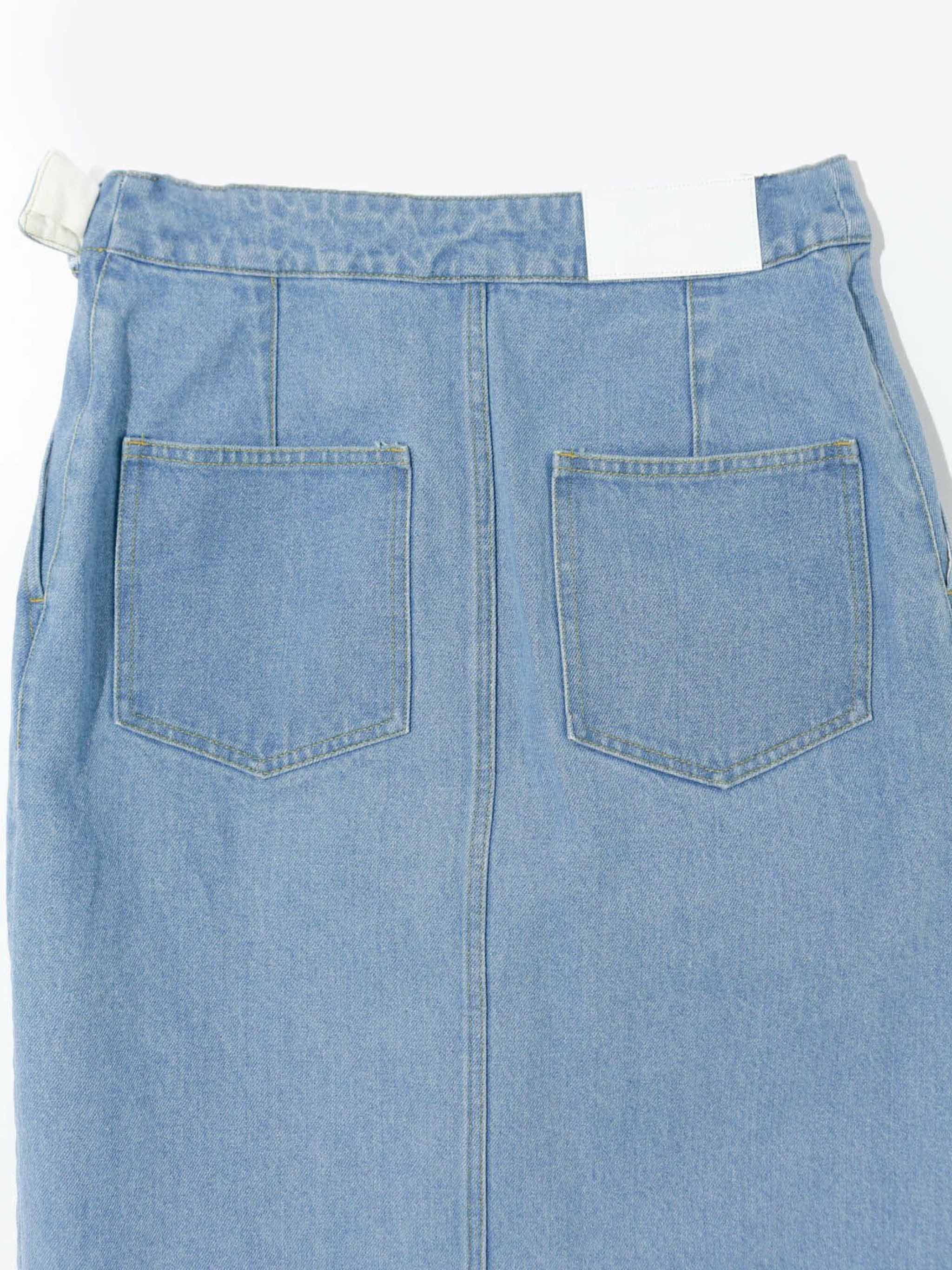 denim wrap skirt (blue)[A]