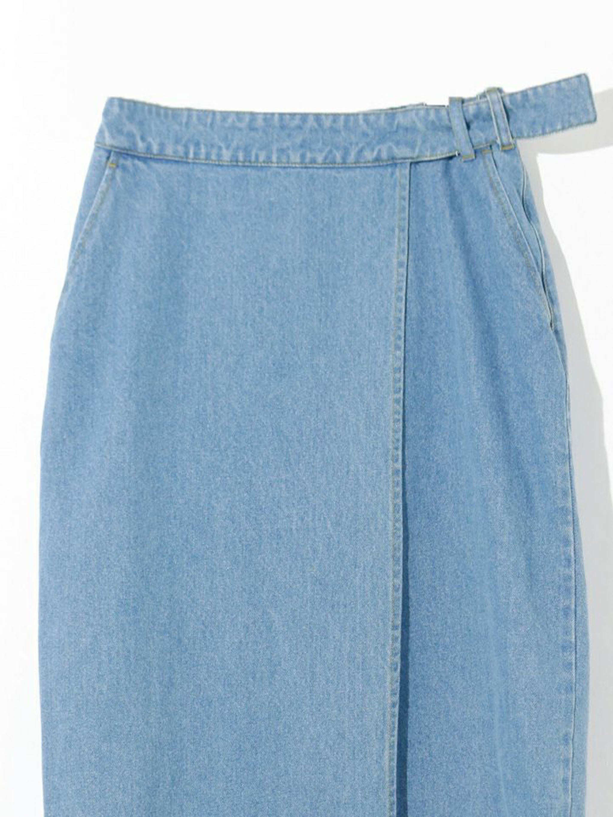 denim wrap skirt (blue)[A]