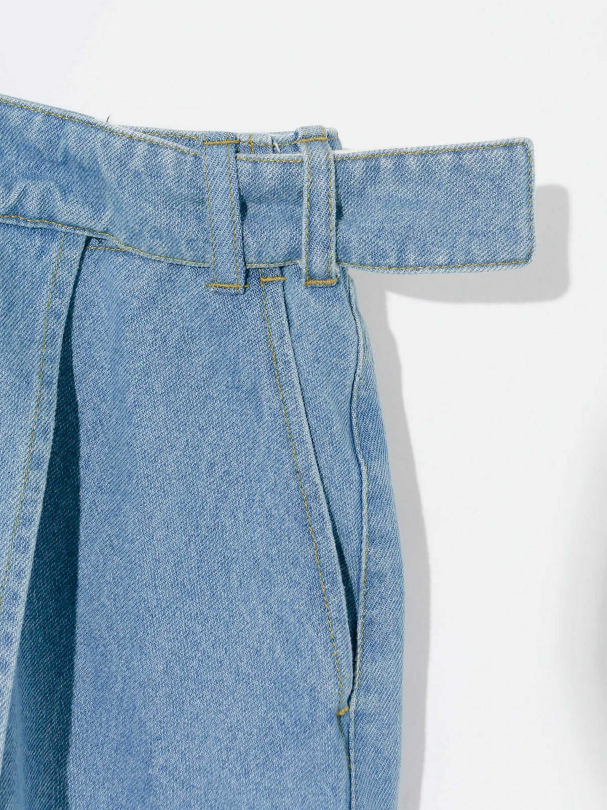 denim wrap skirt (blue)[A]