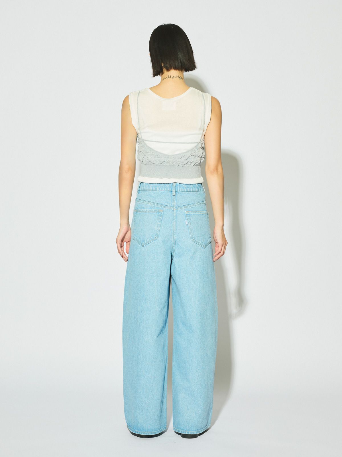 barrel leg wide denim