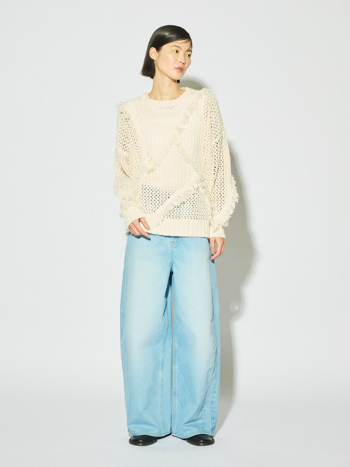 barrel leg wide denim