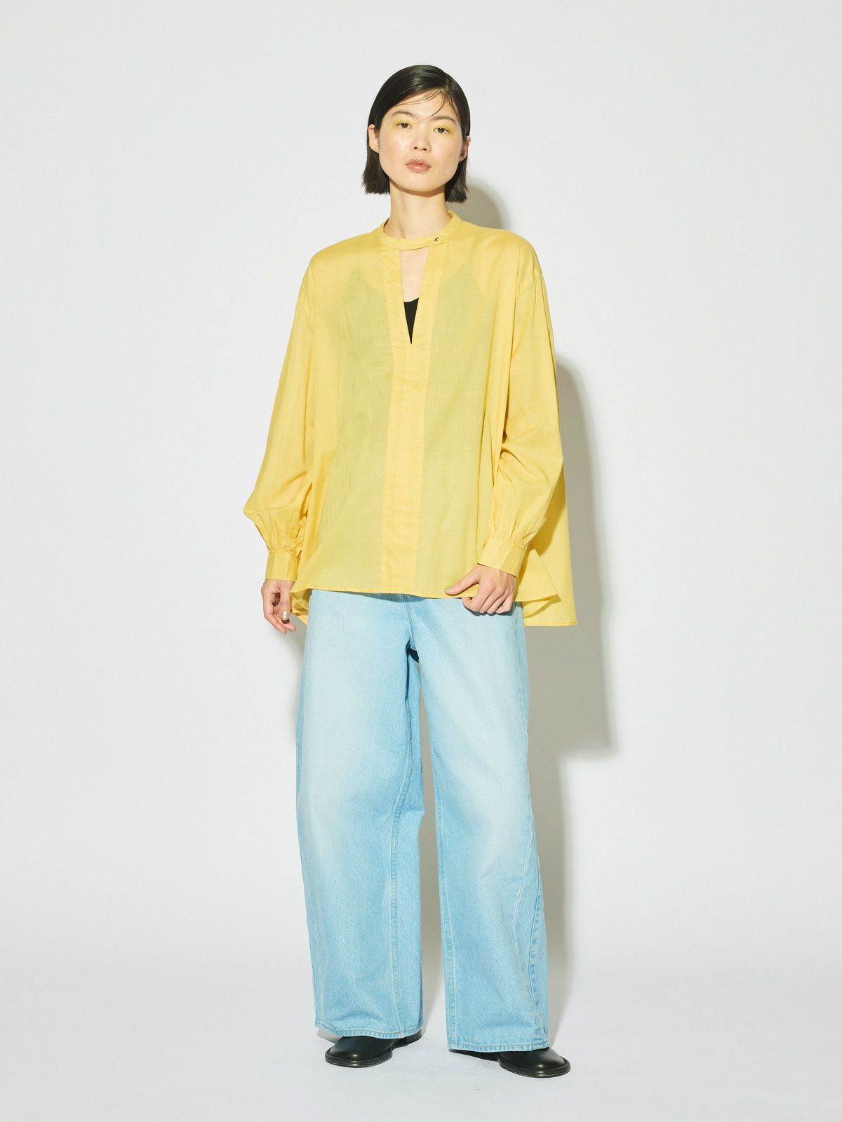 barrel leg wide denim