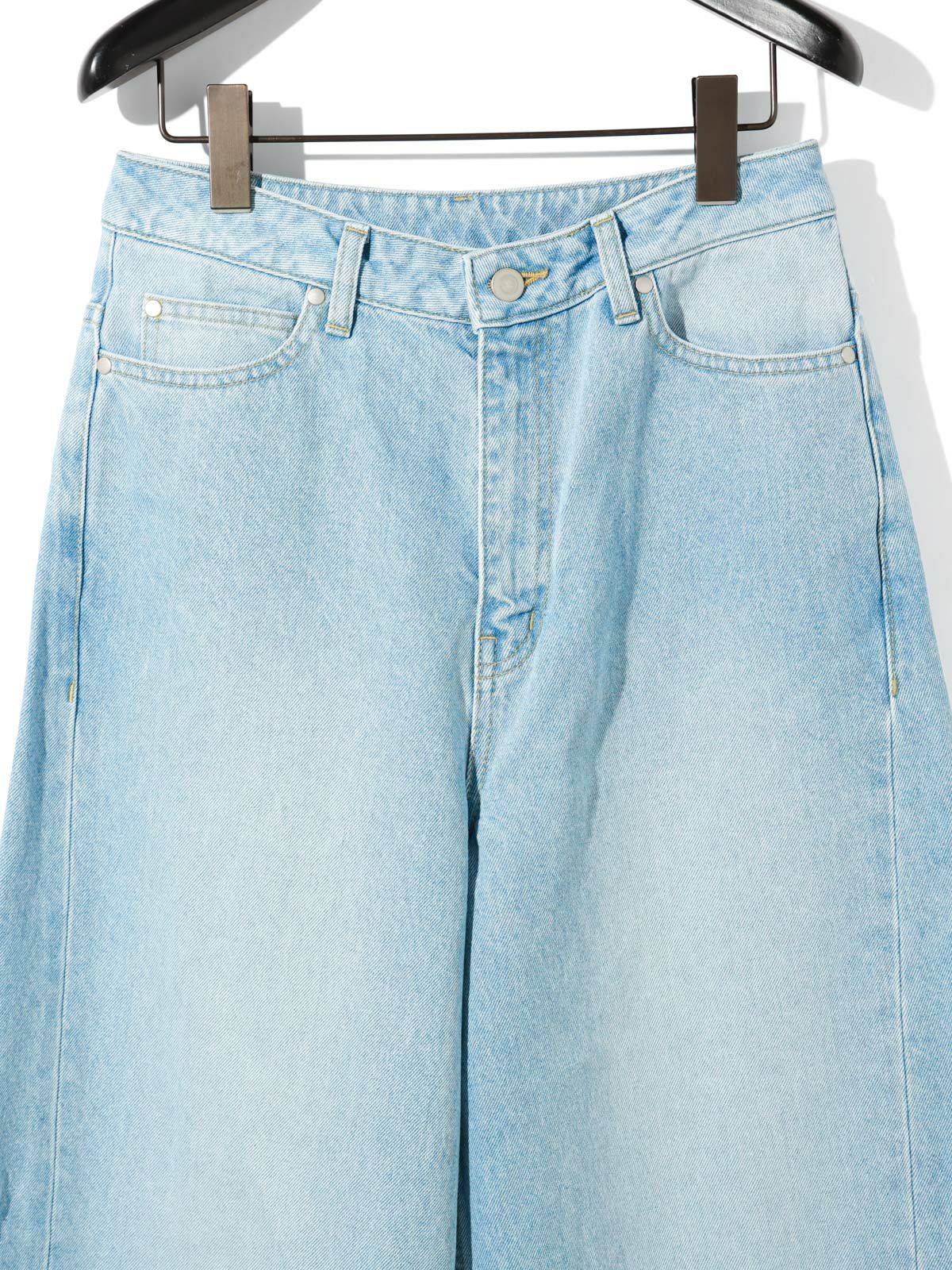 barrel leg wide denim