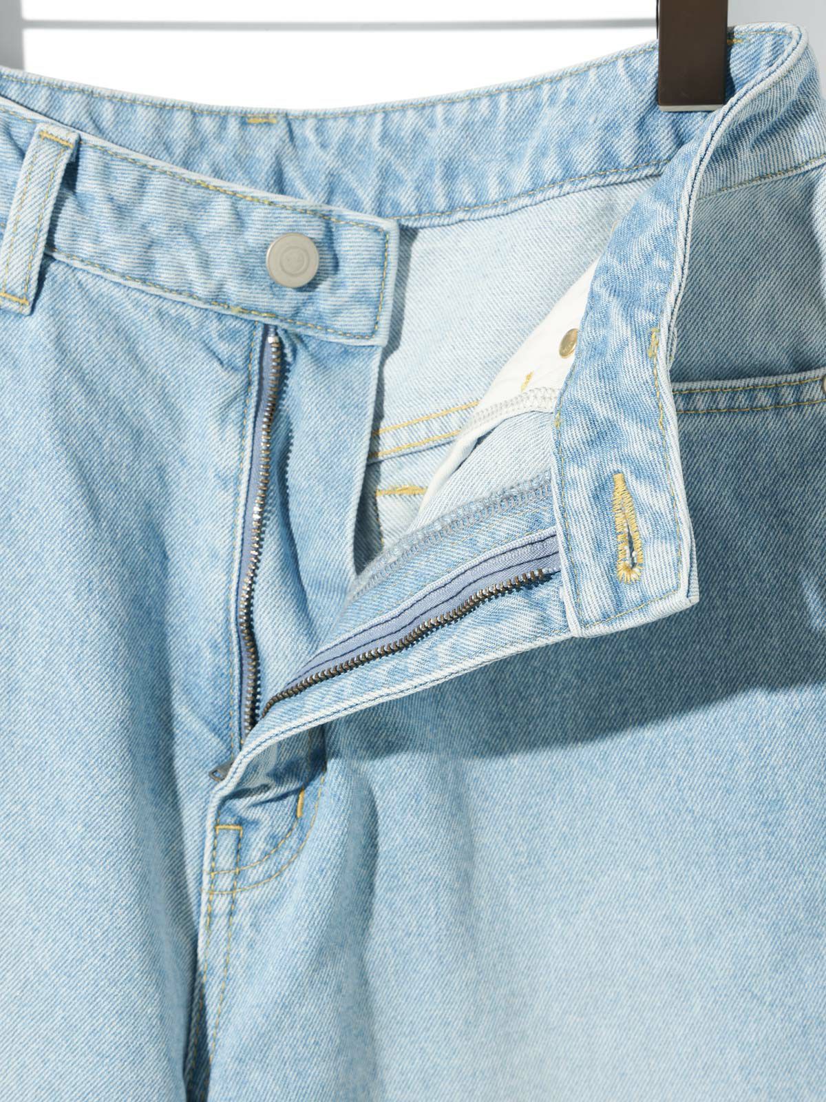 barrel leg wide denim