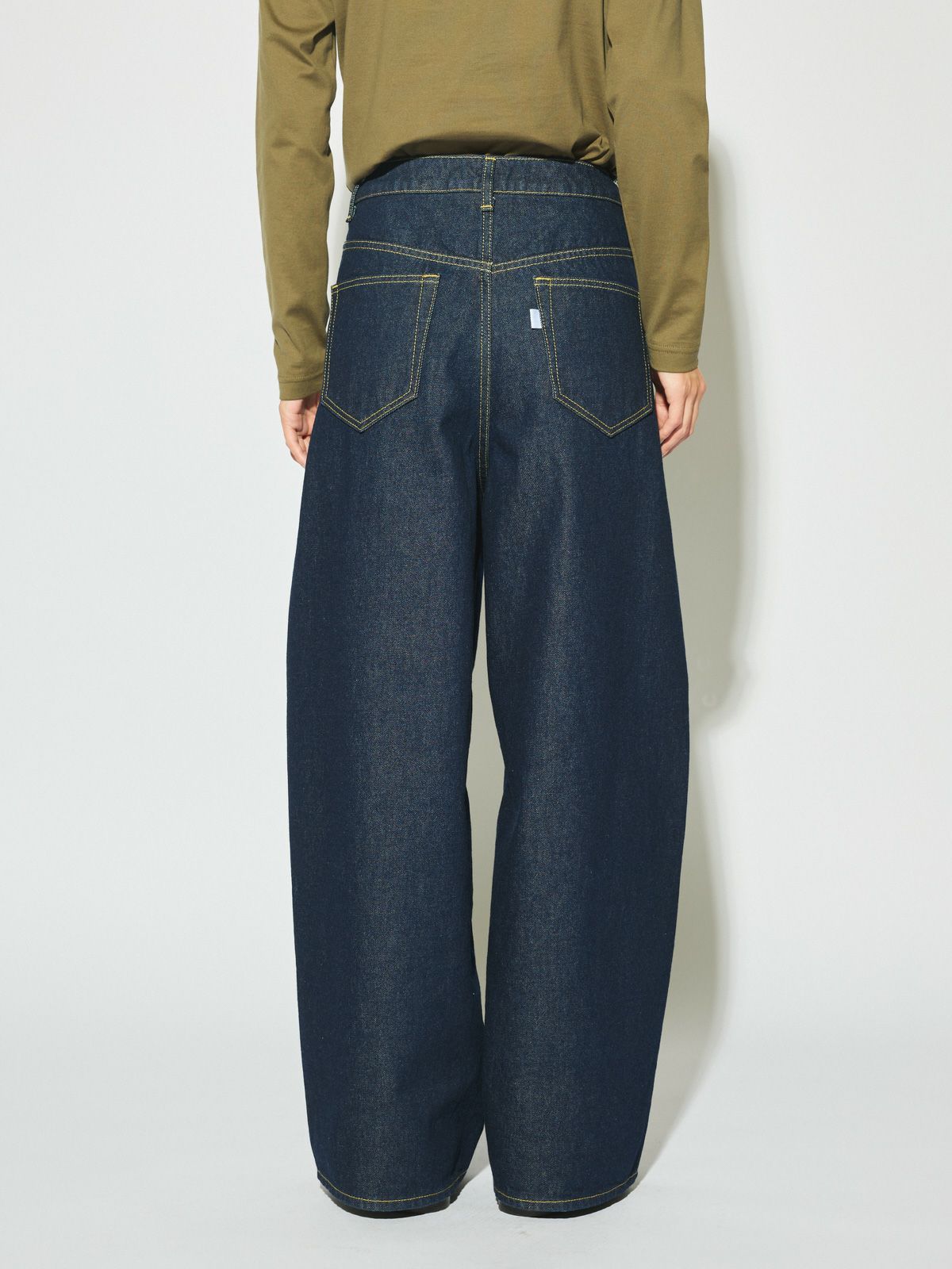 barrel leg wide denim