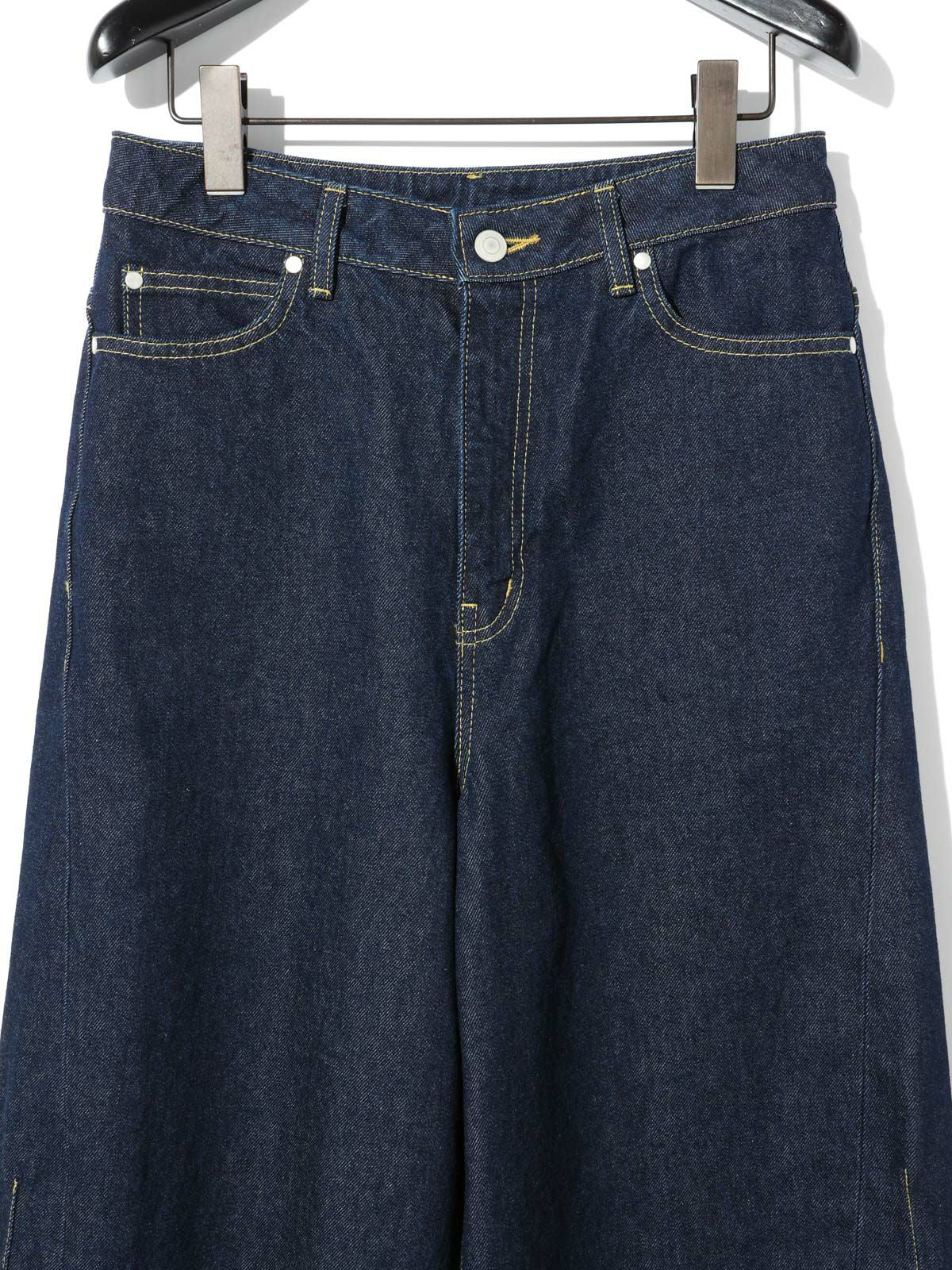 barrel leg wide denim