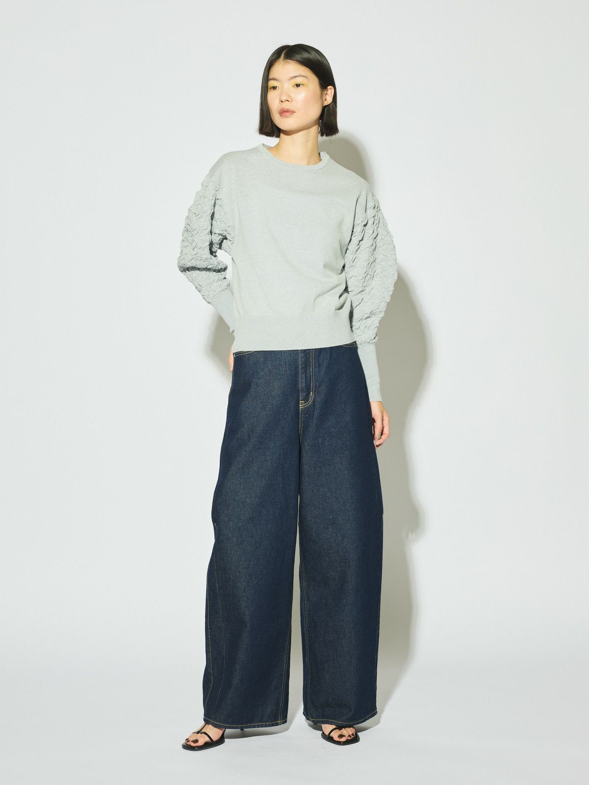 barrel leg wide denim