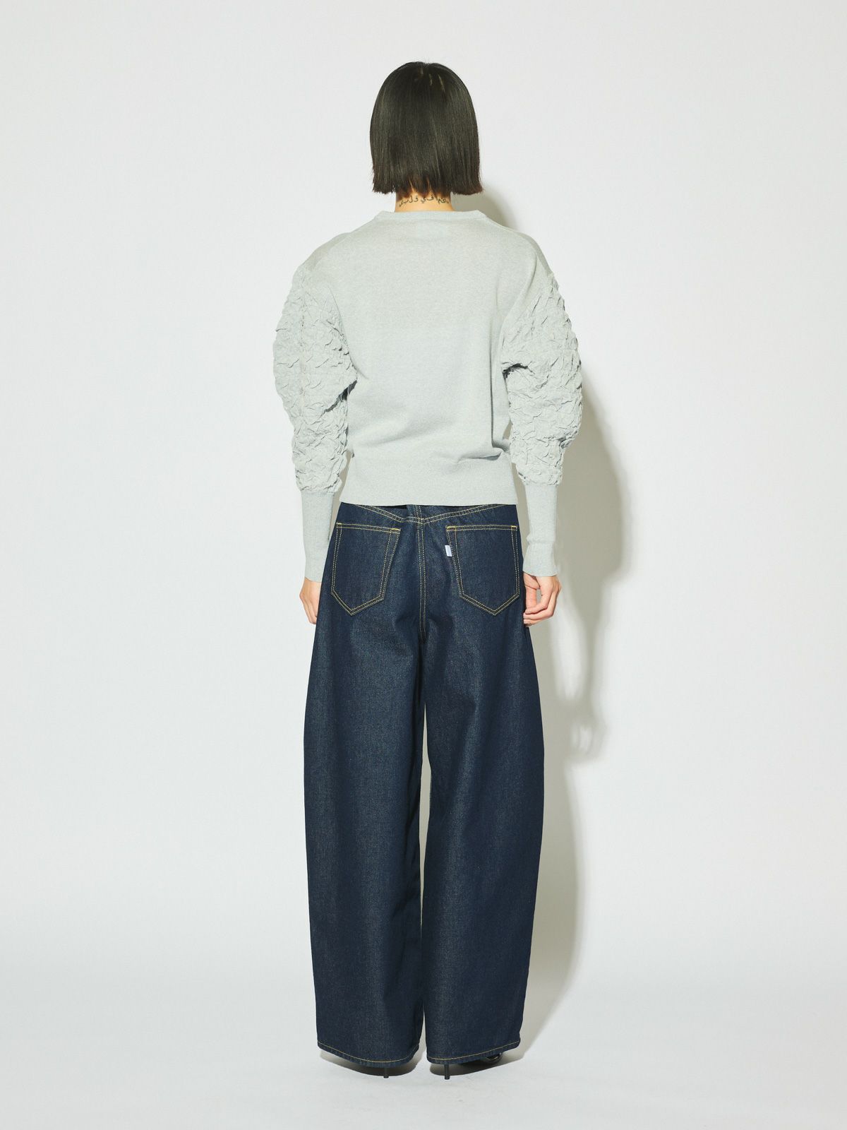 barrel leg wide denim