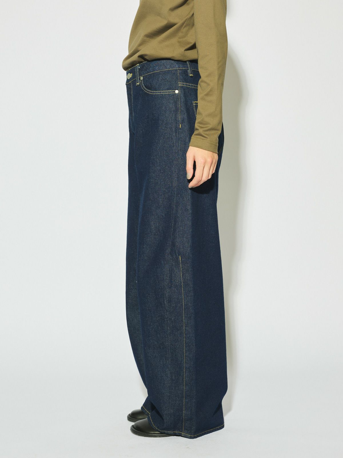 barrel leg wide denim