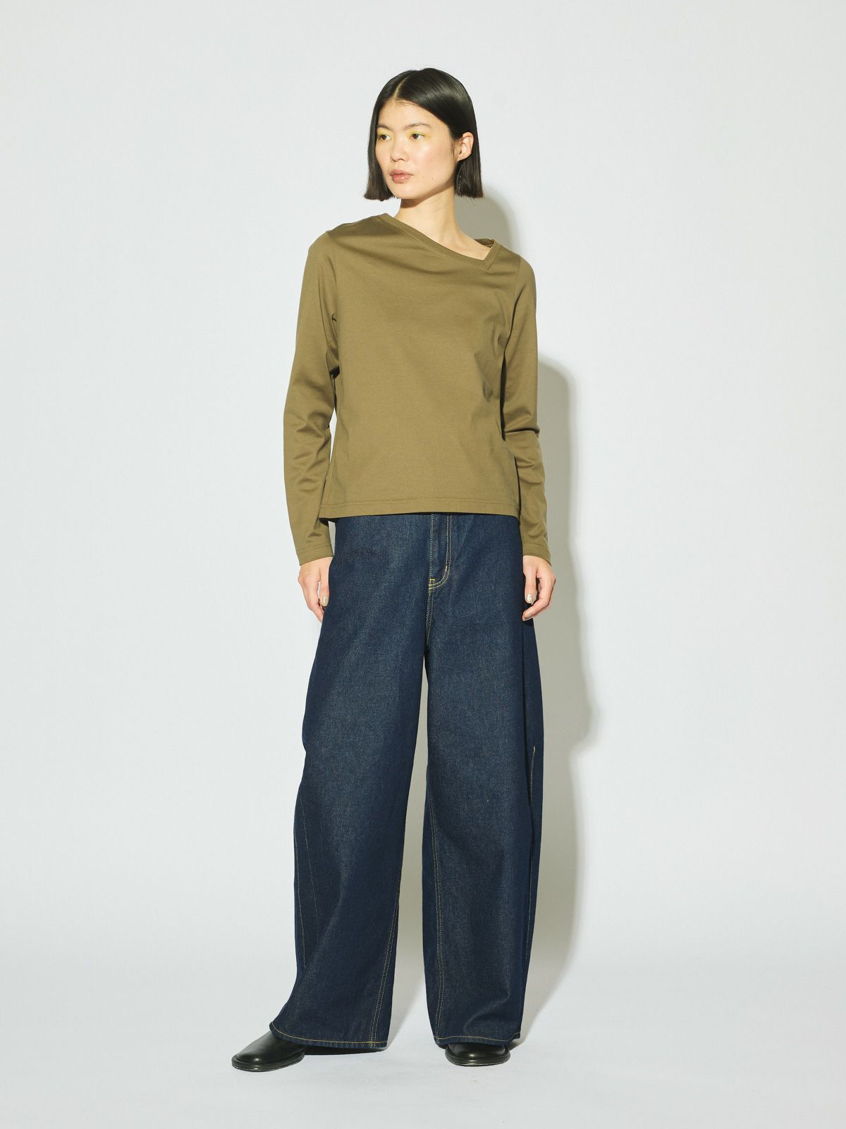 barrel leg wide denim