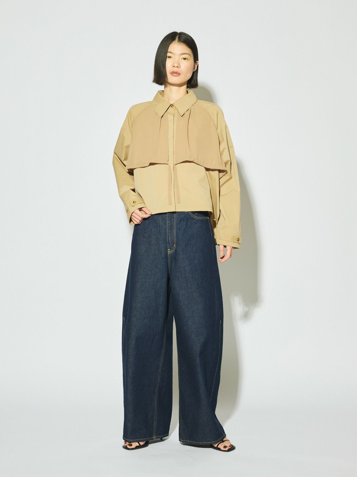 barrel leg wide denim