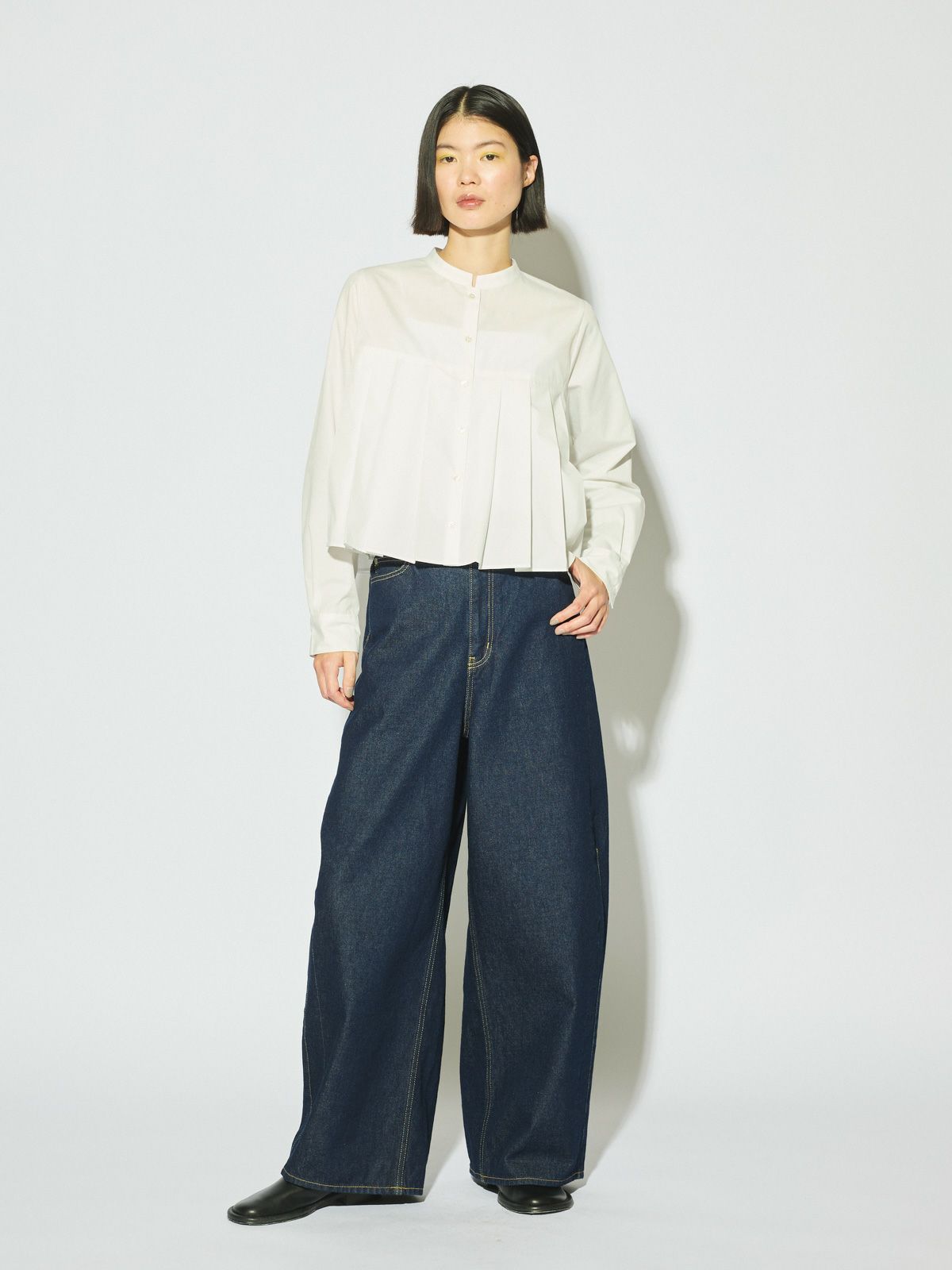 barrel leg wide denim