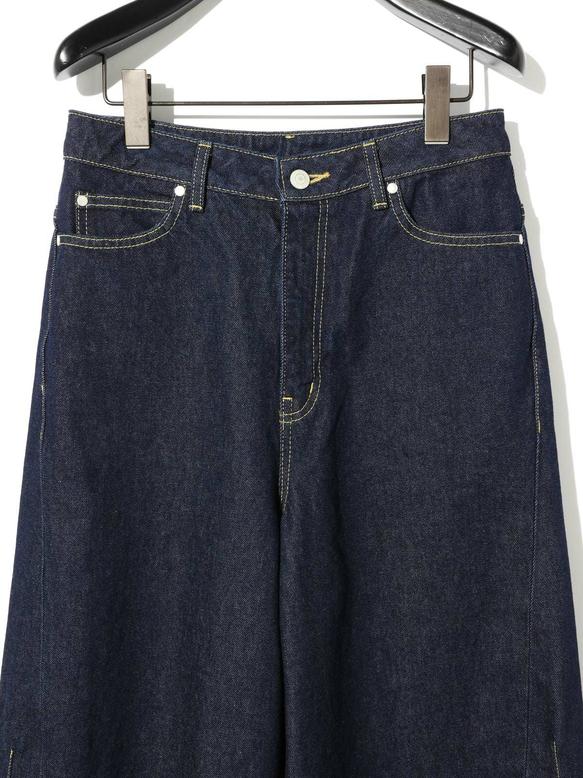barrel leg wide denim