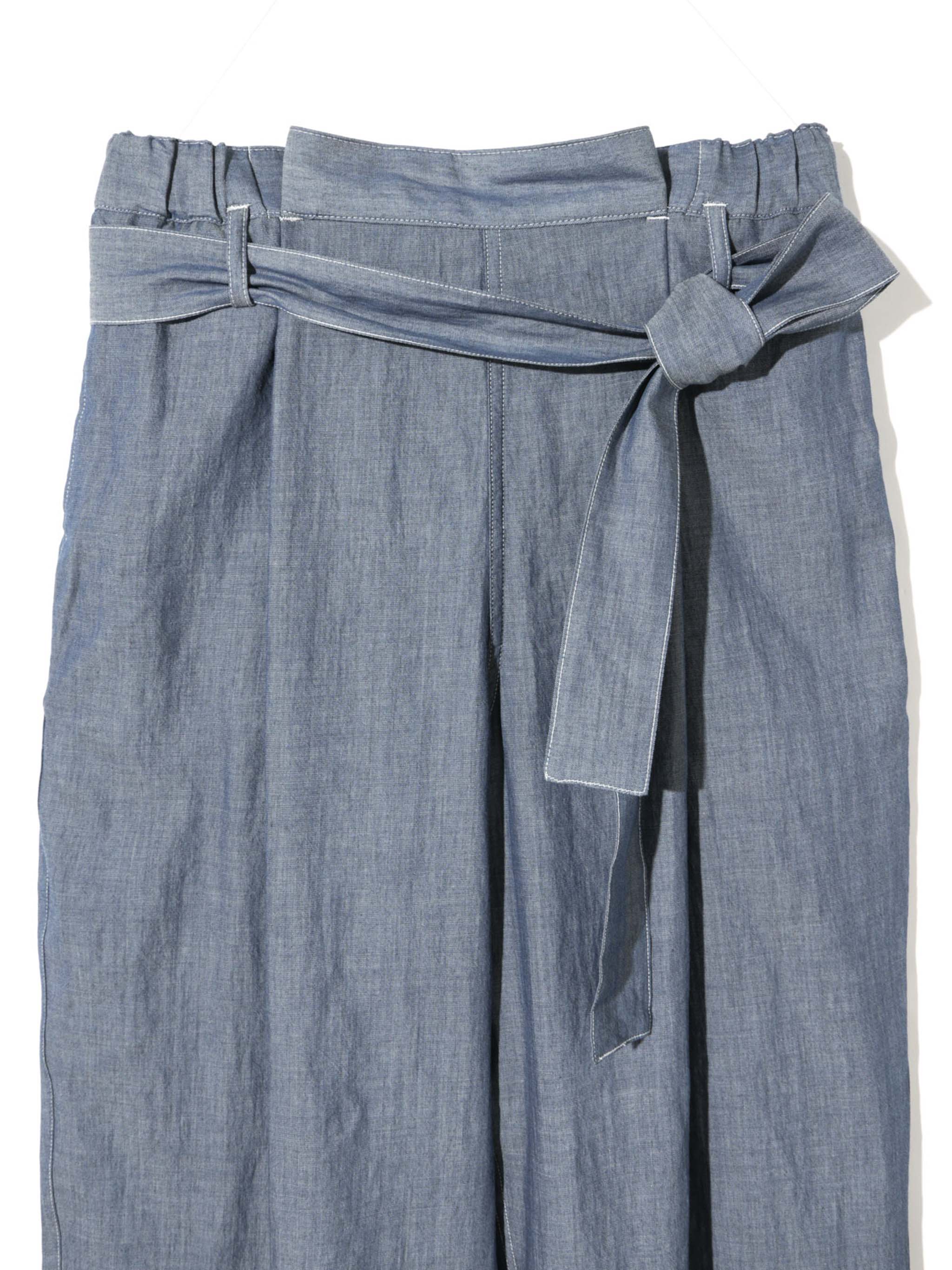 MIDIUMISOLID sheer denim easy PT（BLEACH）