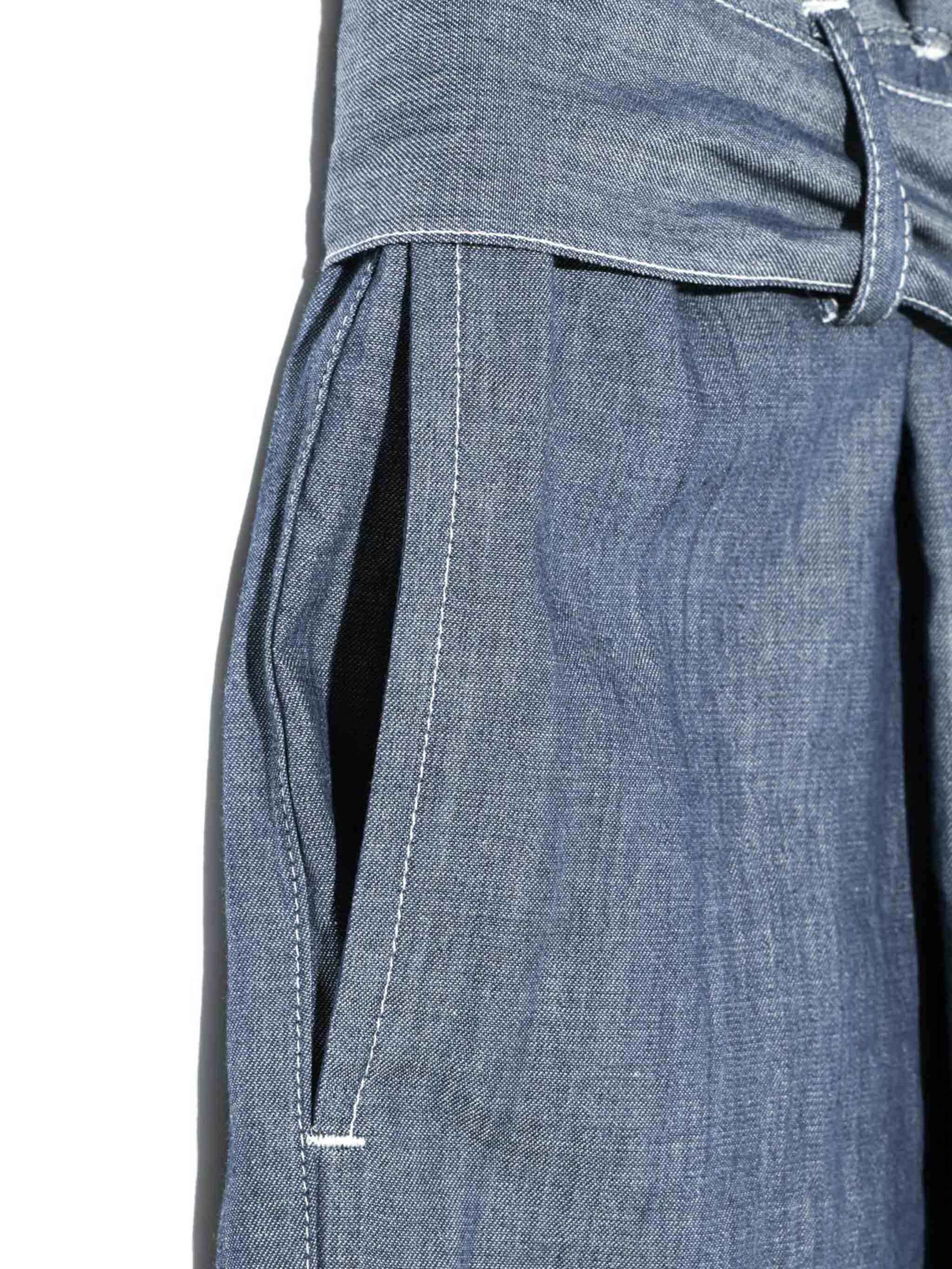 MIDIUMISOLID sheer denim easy PT（BLEACH）