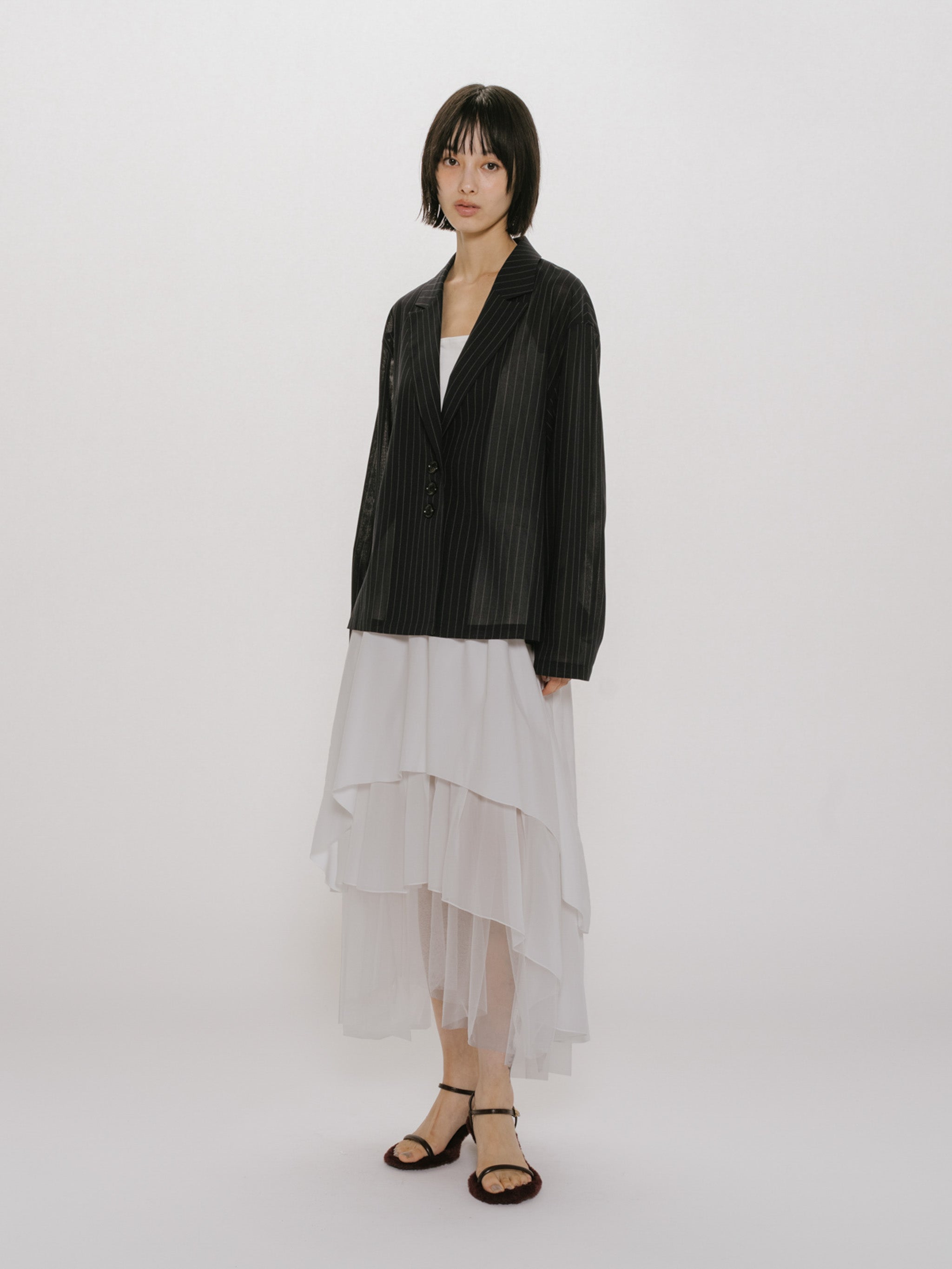 MIDIUMISOLID for Ladies シアーベロアリブスカート