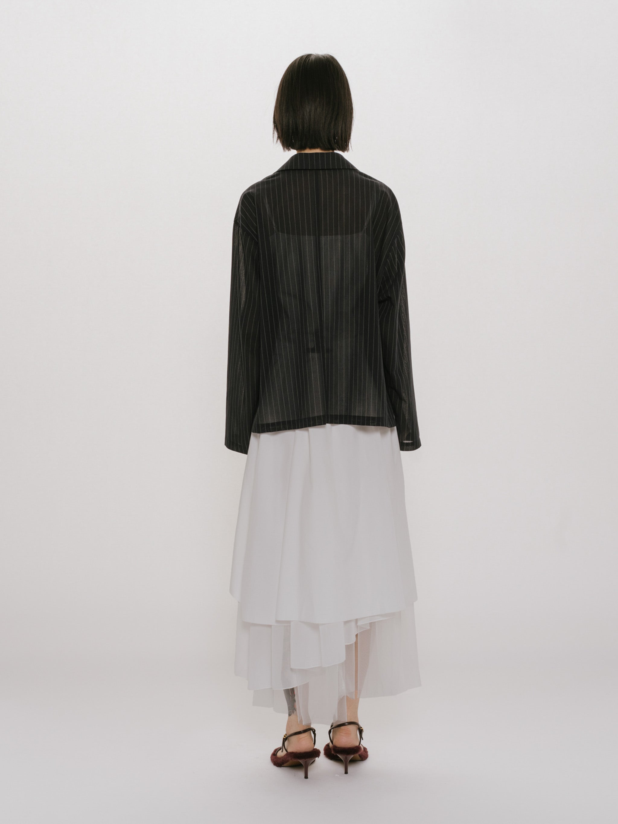asymmetry tiered skirt