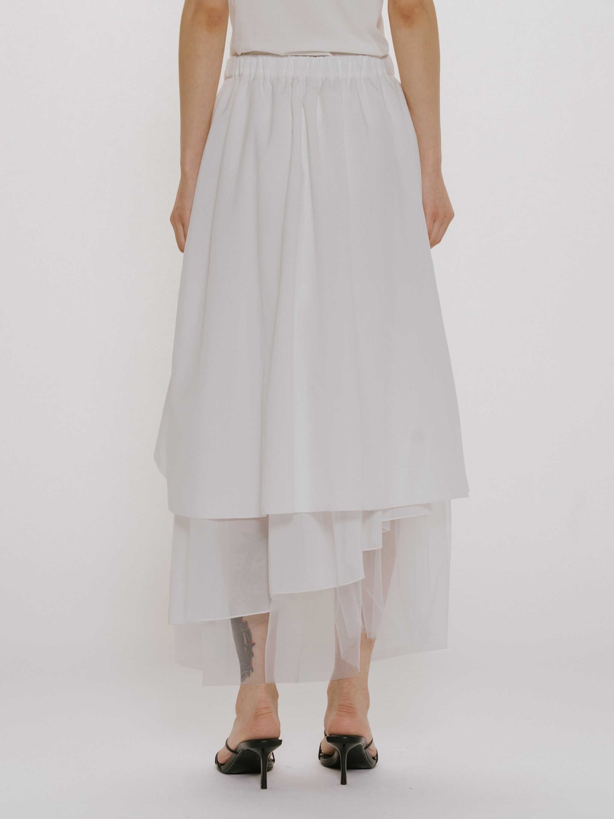 asymmetry tiered skirt