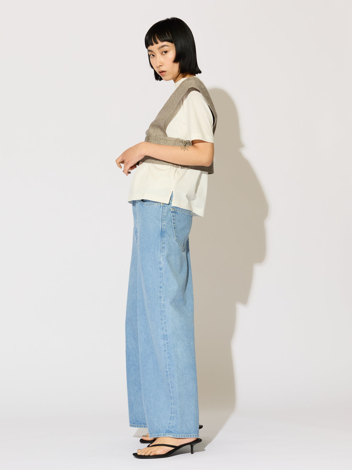 high waist wide denim