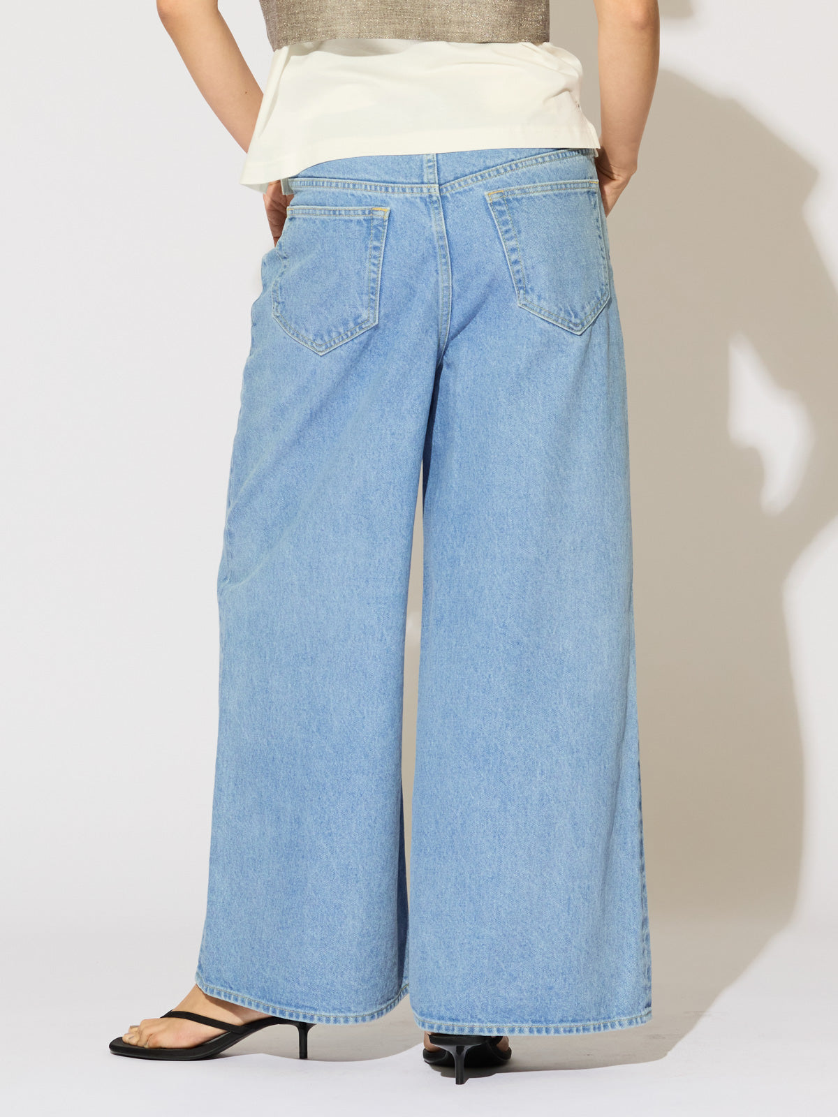 high waist wide denim