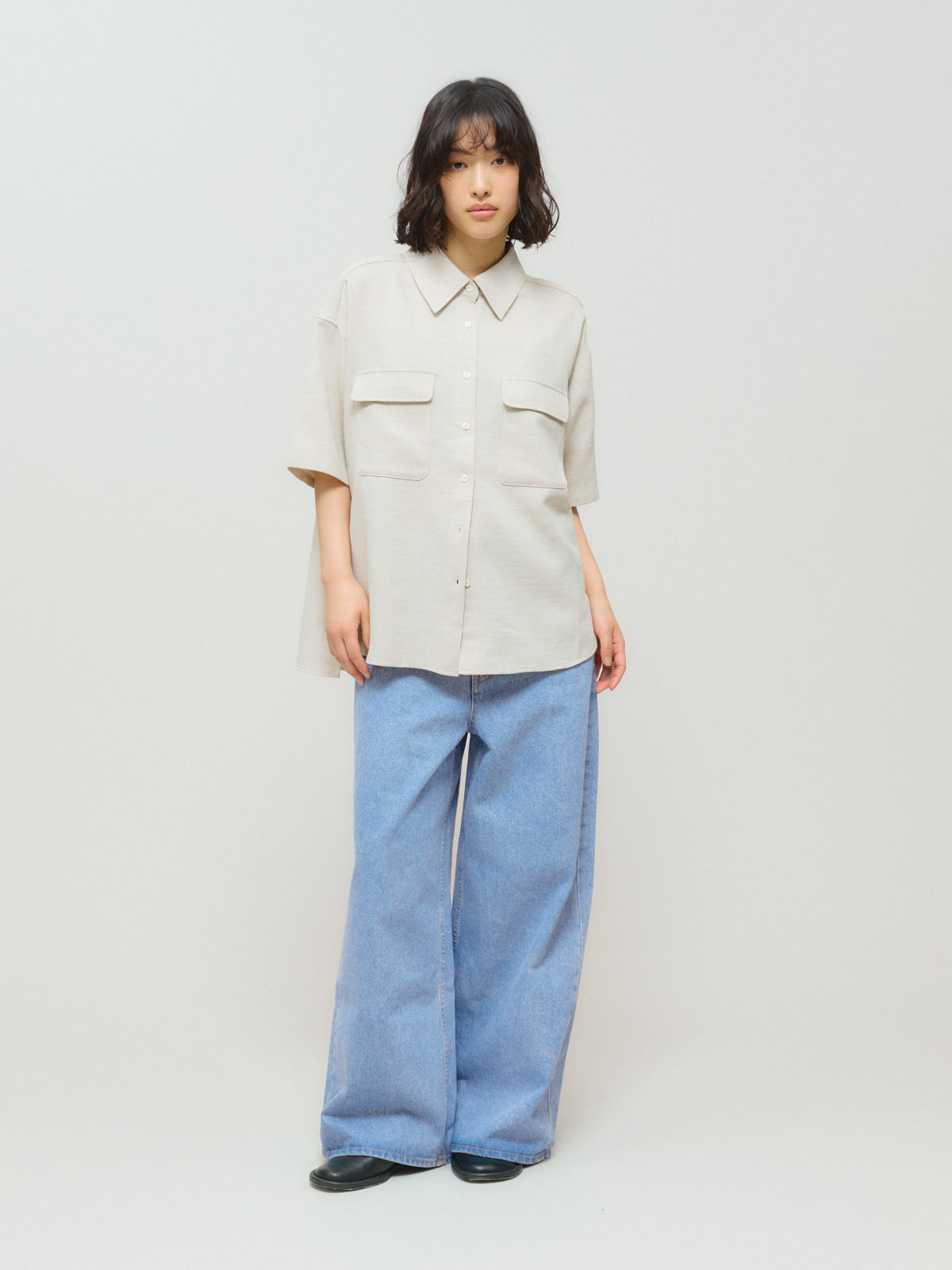 high waist wide denim (blue)