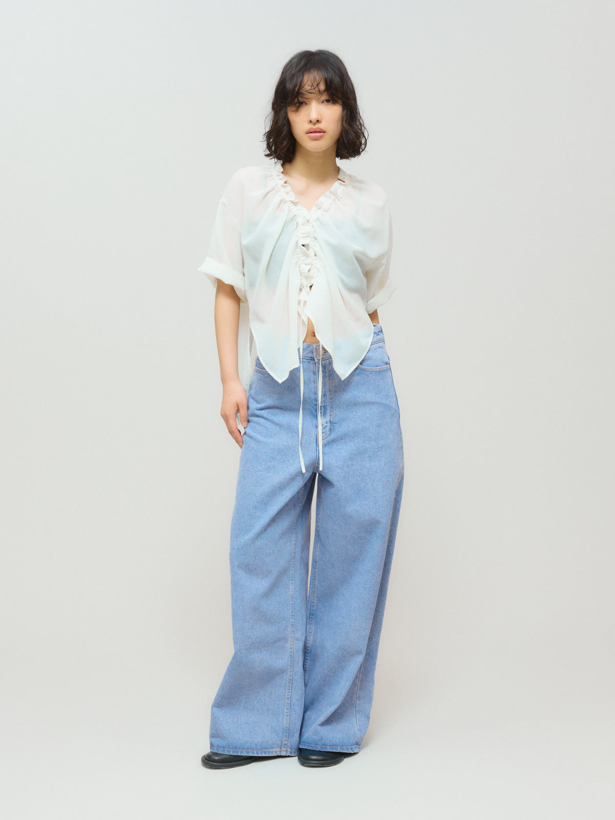 high waist wide denim (blue)