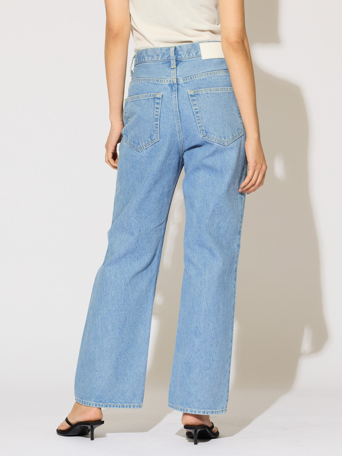 high waist straight denim