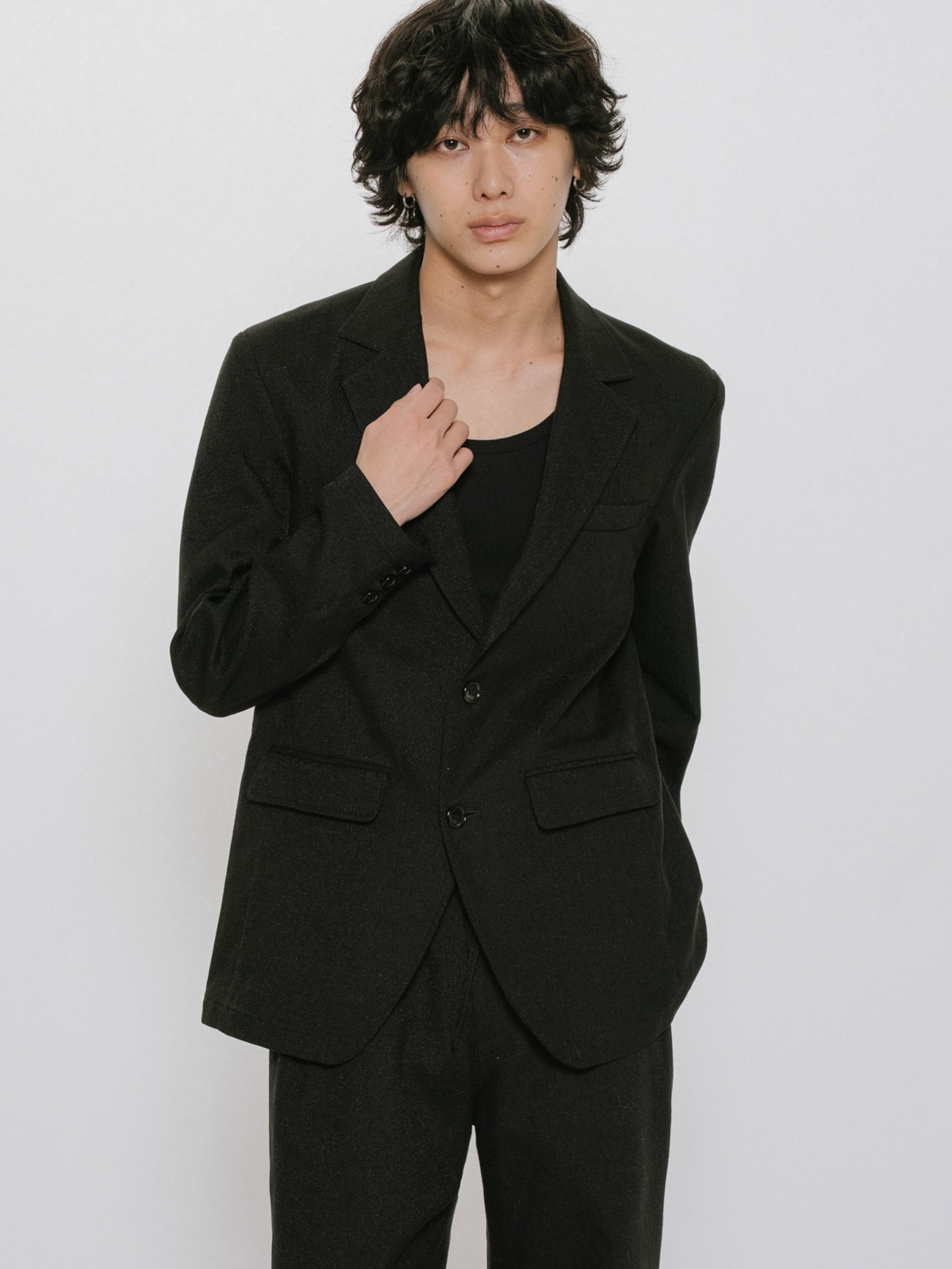 linen blend tailored jacket