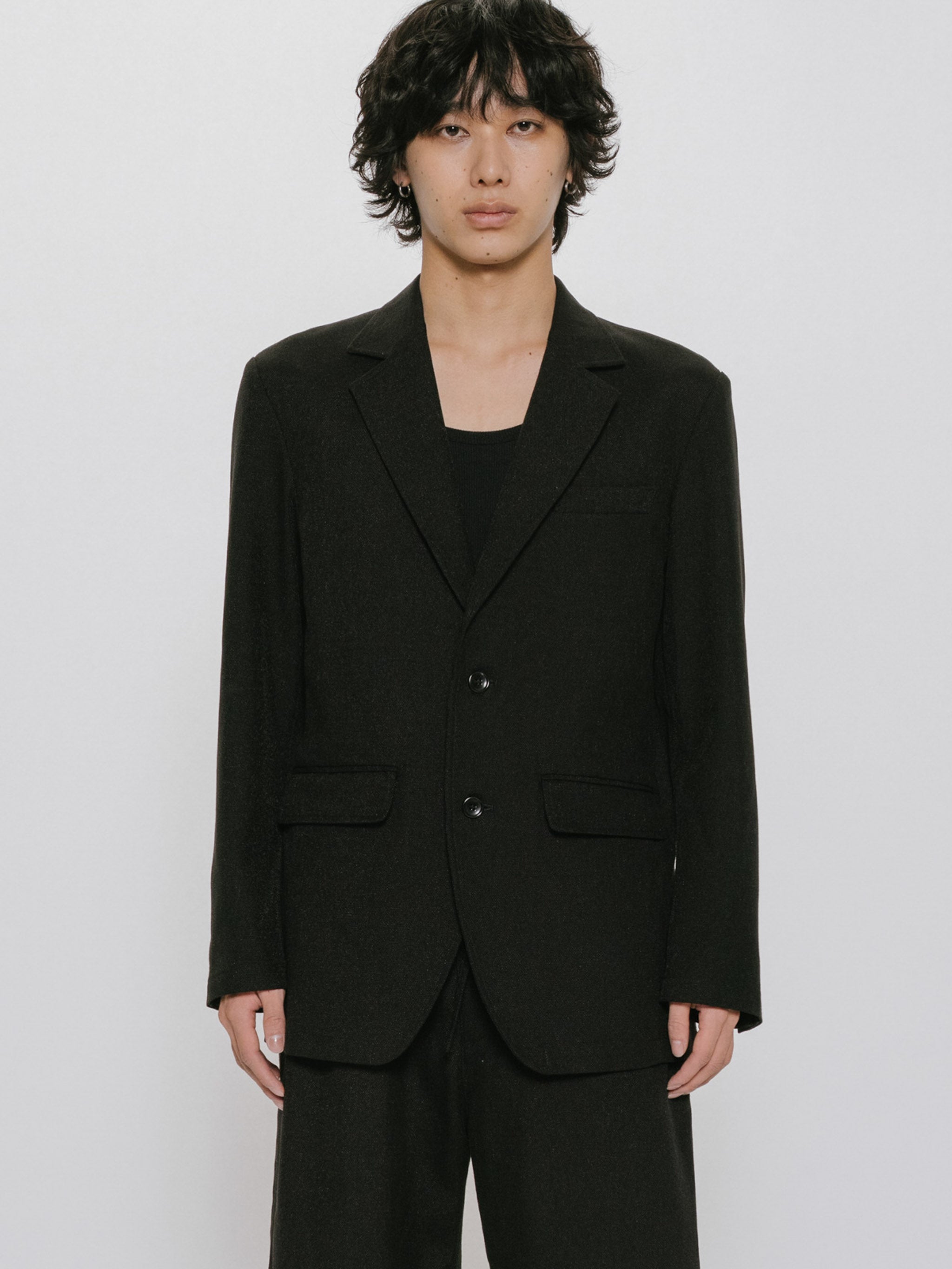 linen blend tailored jacket
