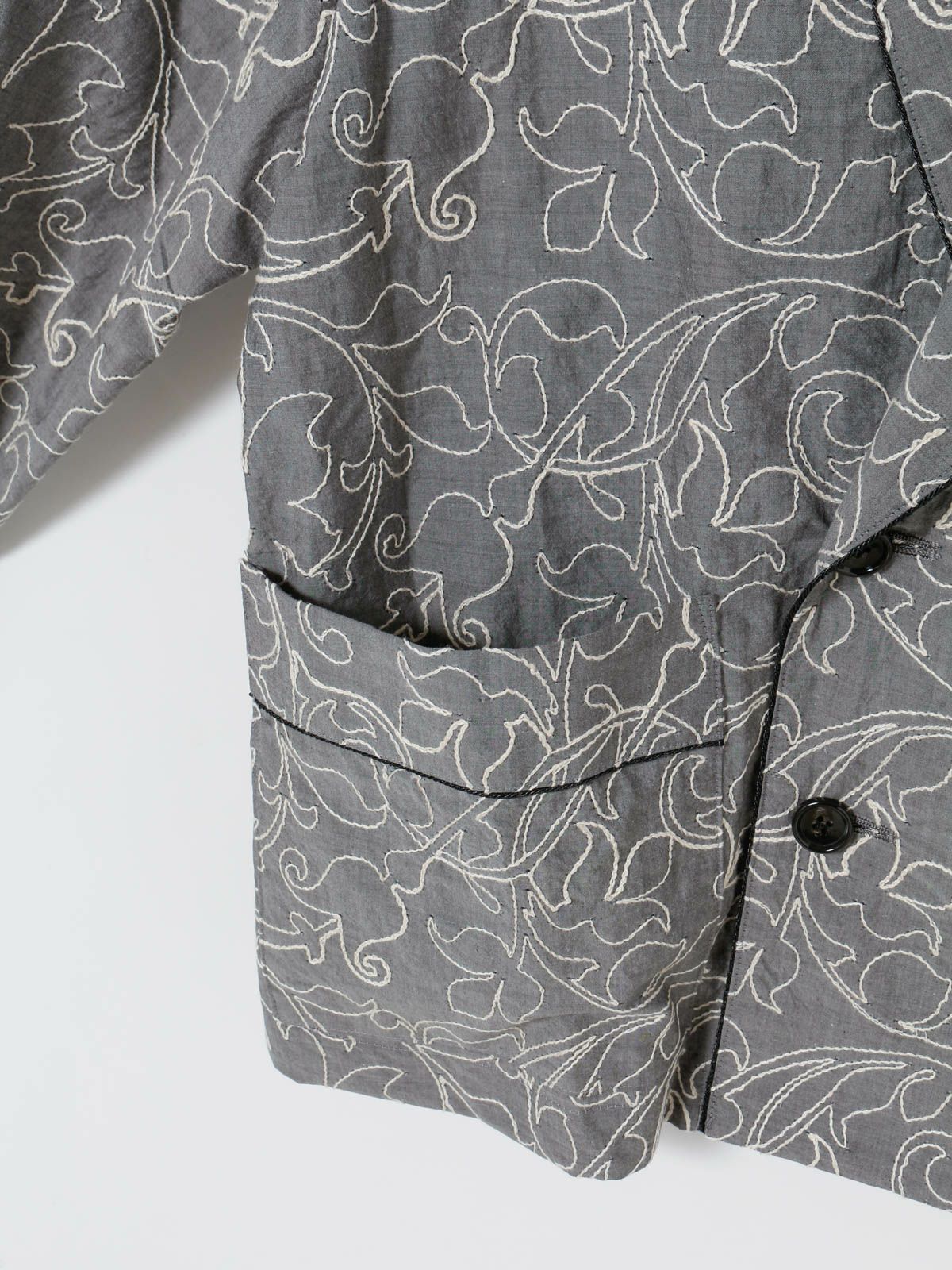 embroidered shawl collar jacket