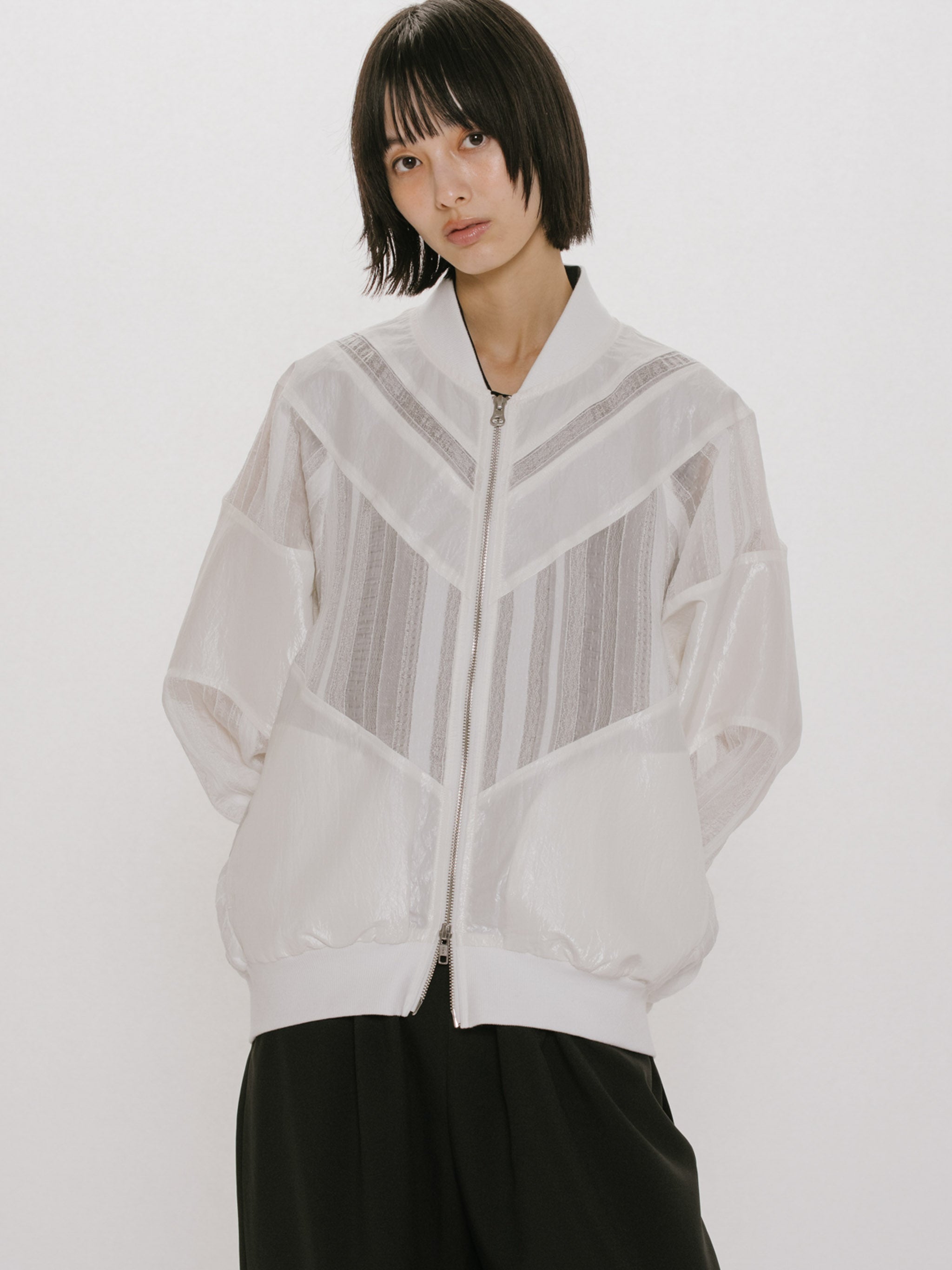 MIDIUMISOLID material mix blouson