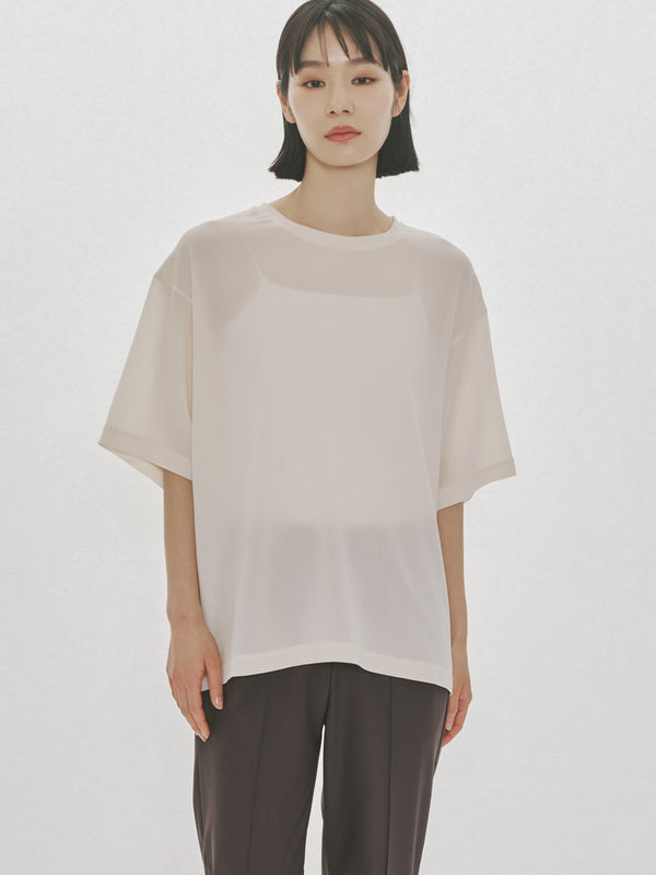 MIDIUMISOLID for Ladies シアーベロアリブトップス