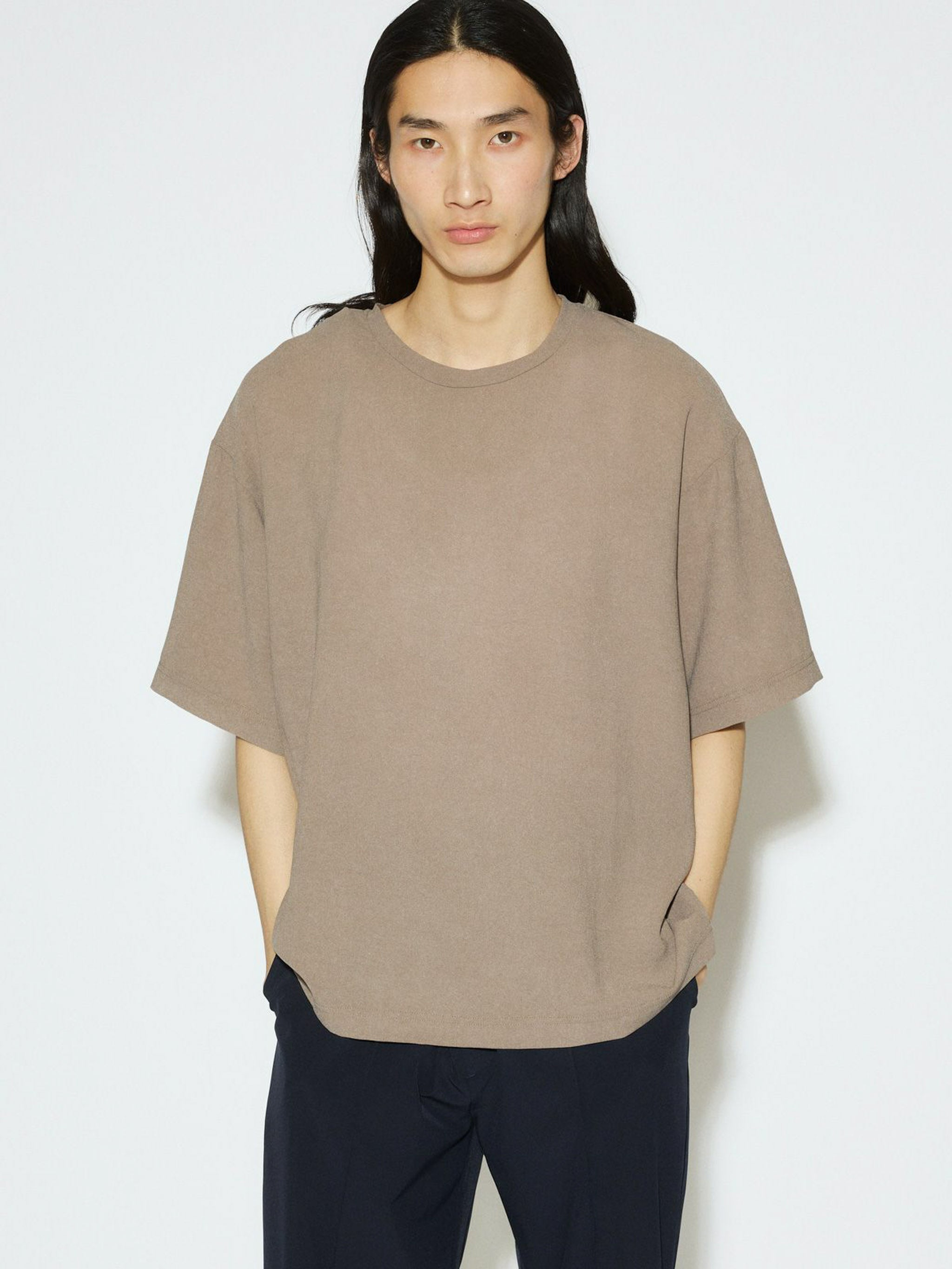 Men’s ハーフスリーブシアーベーシックプルオーバー