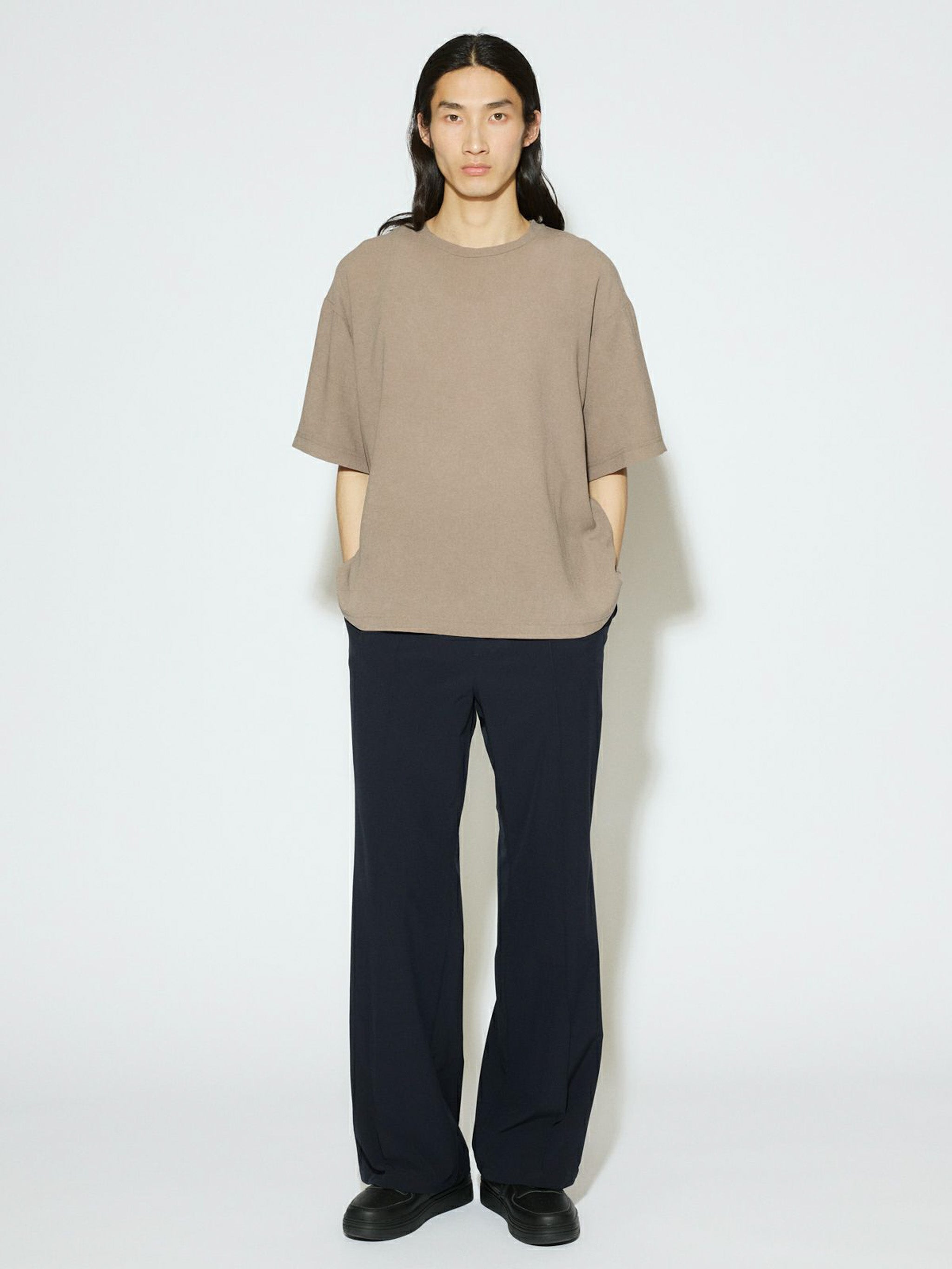 Men’s ハーフスリーブシアーベーシックプルオーバー