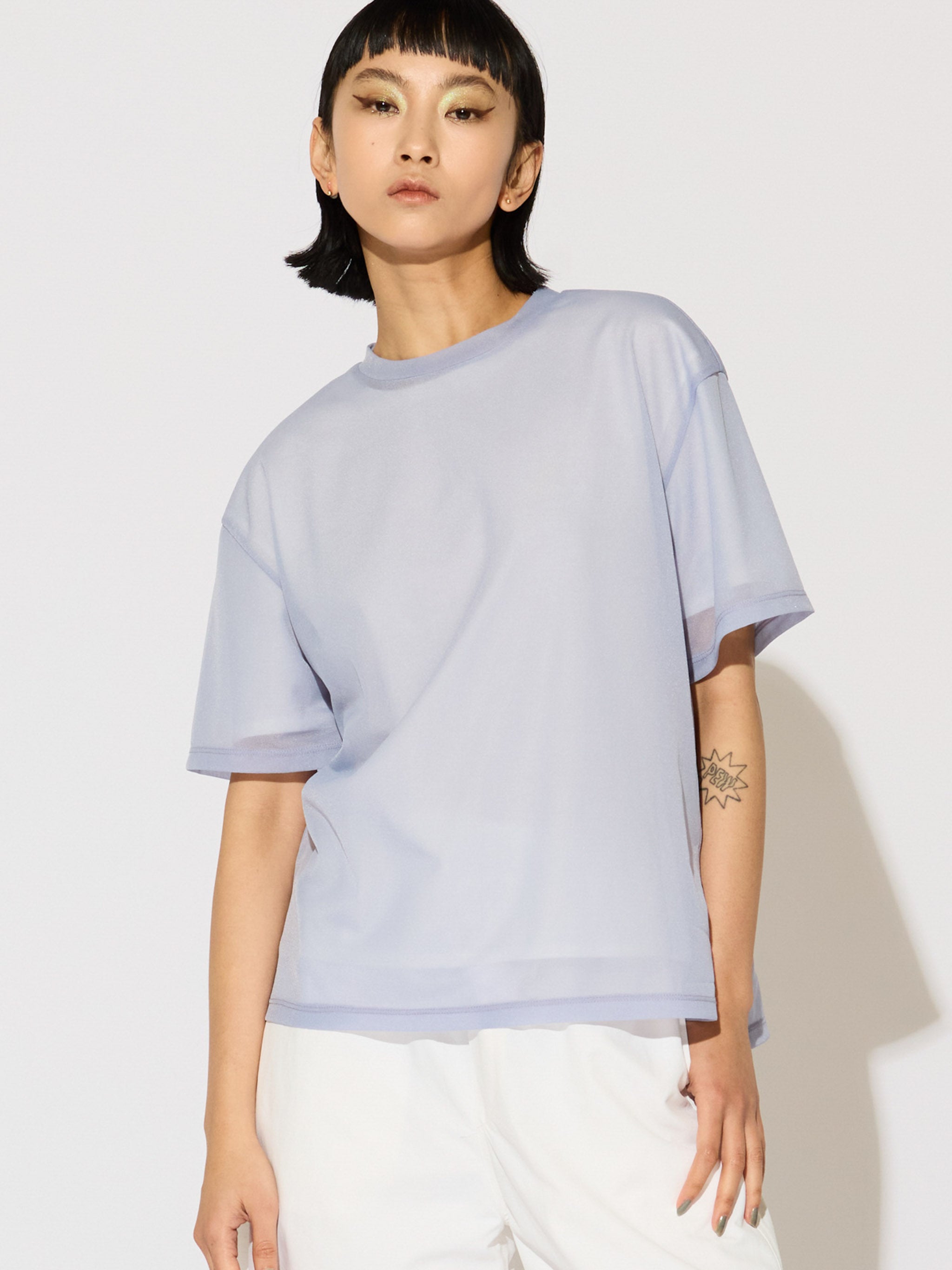 sheer layered pullover[A]