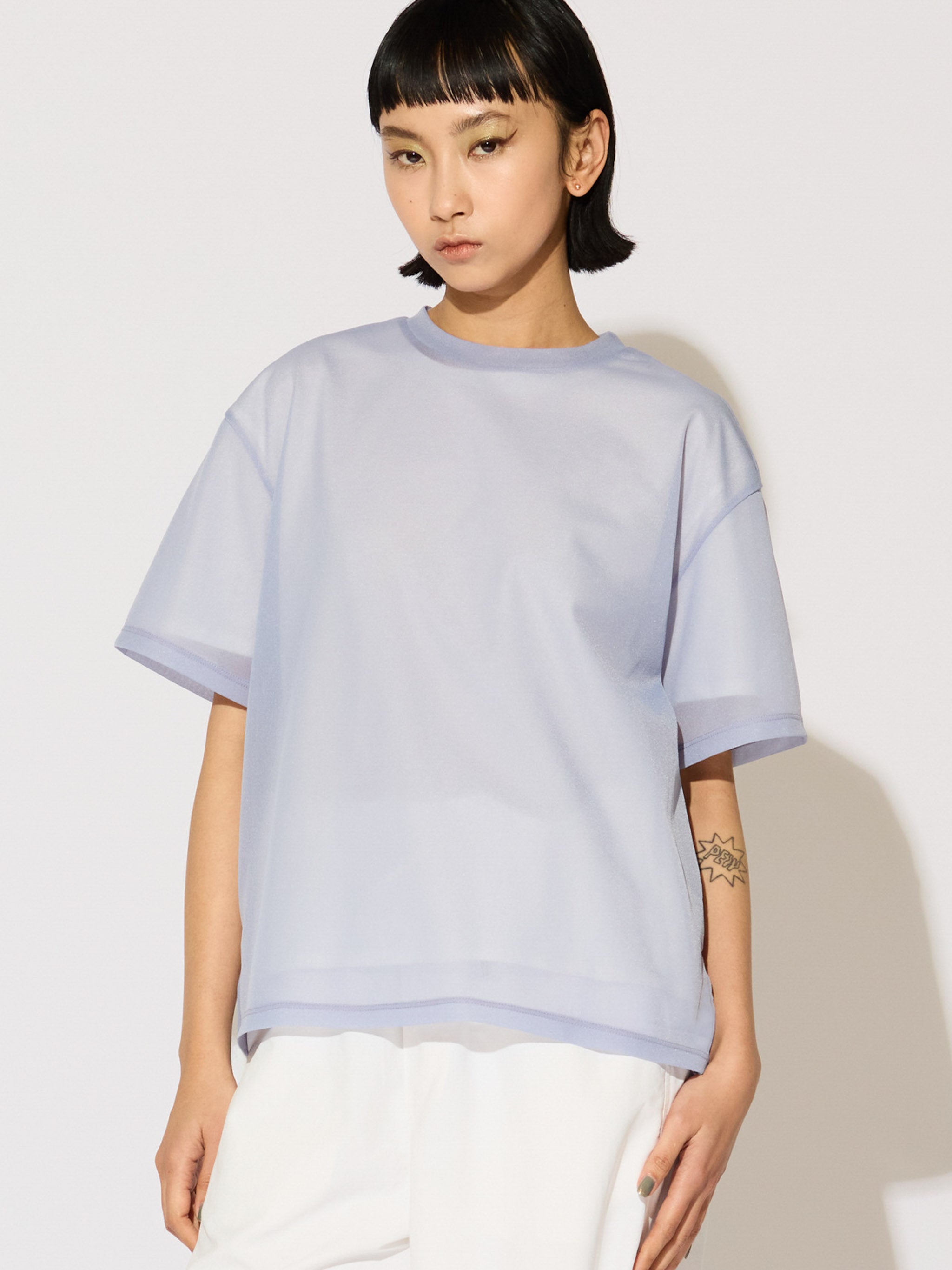 sheer layered pullover[A]