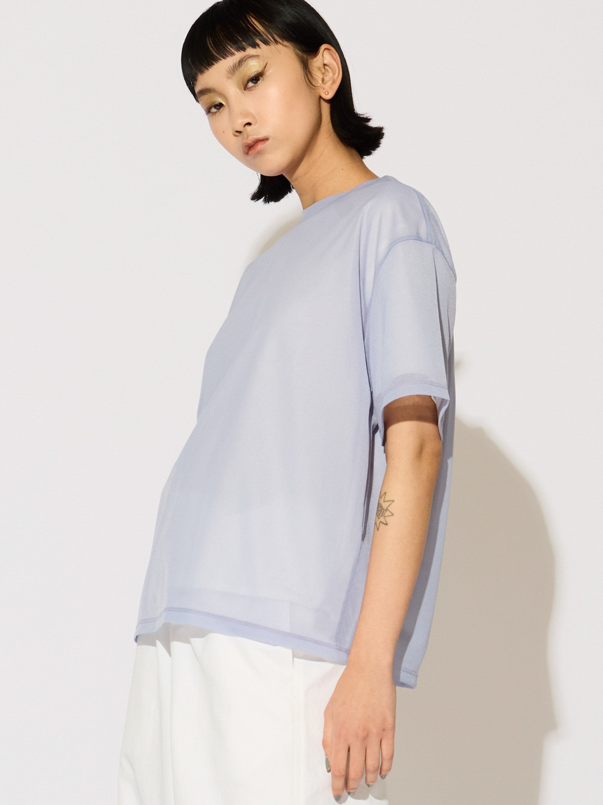 sheer layered pullover[A]