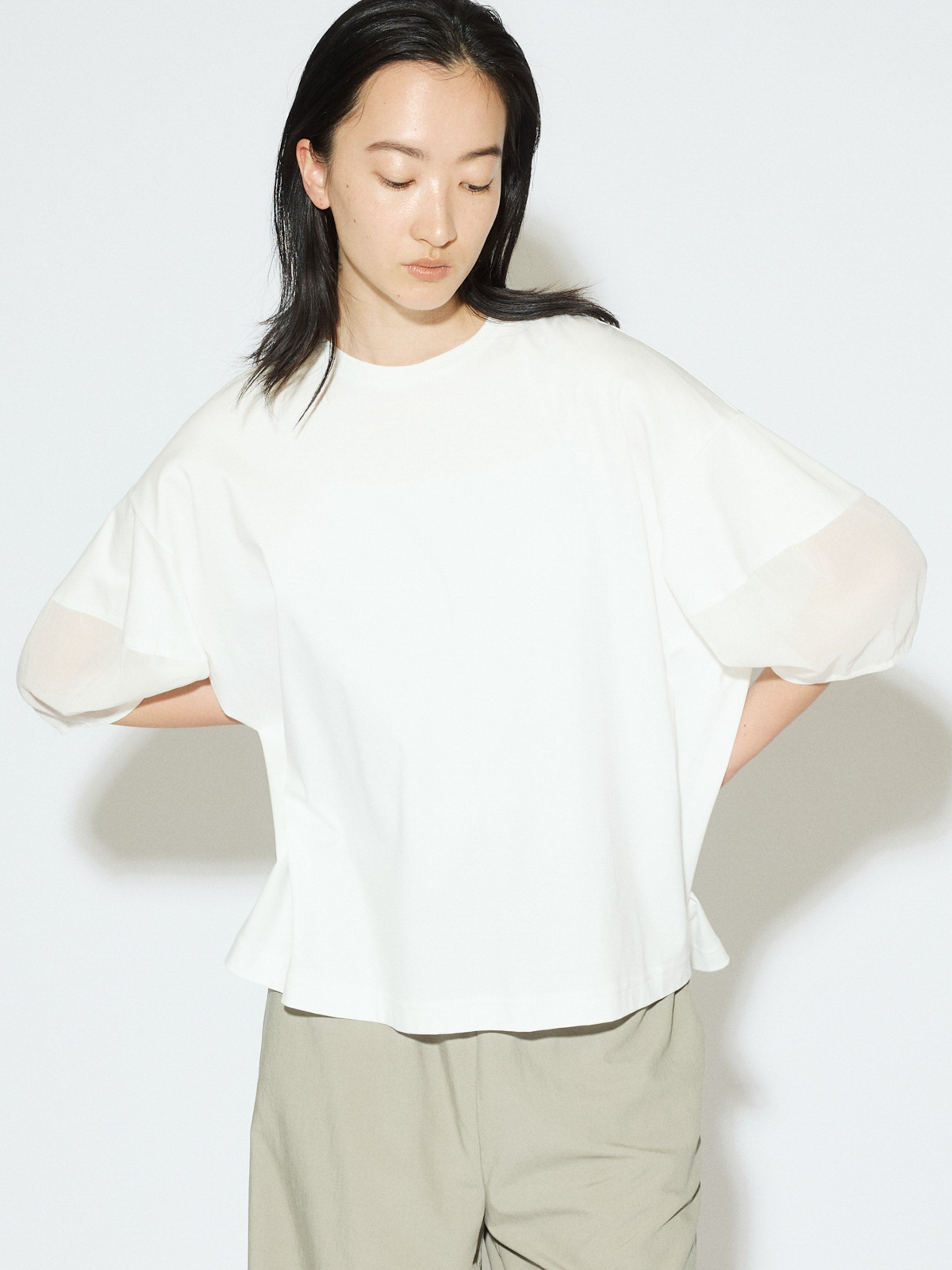 sheer sleeve conscious T[A]