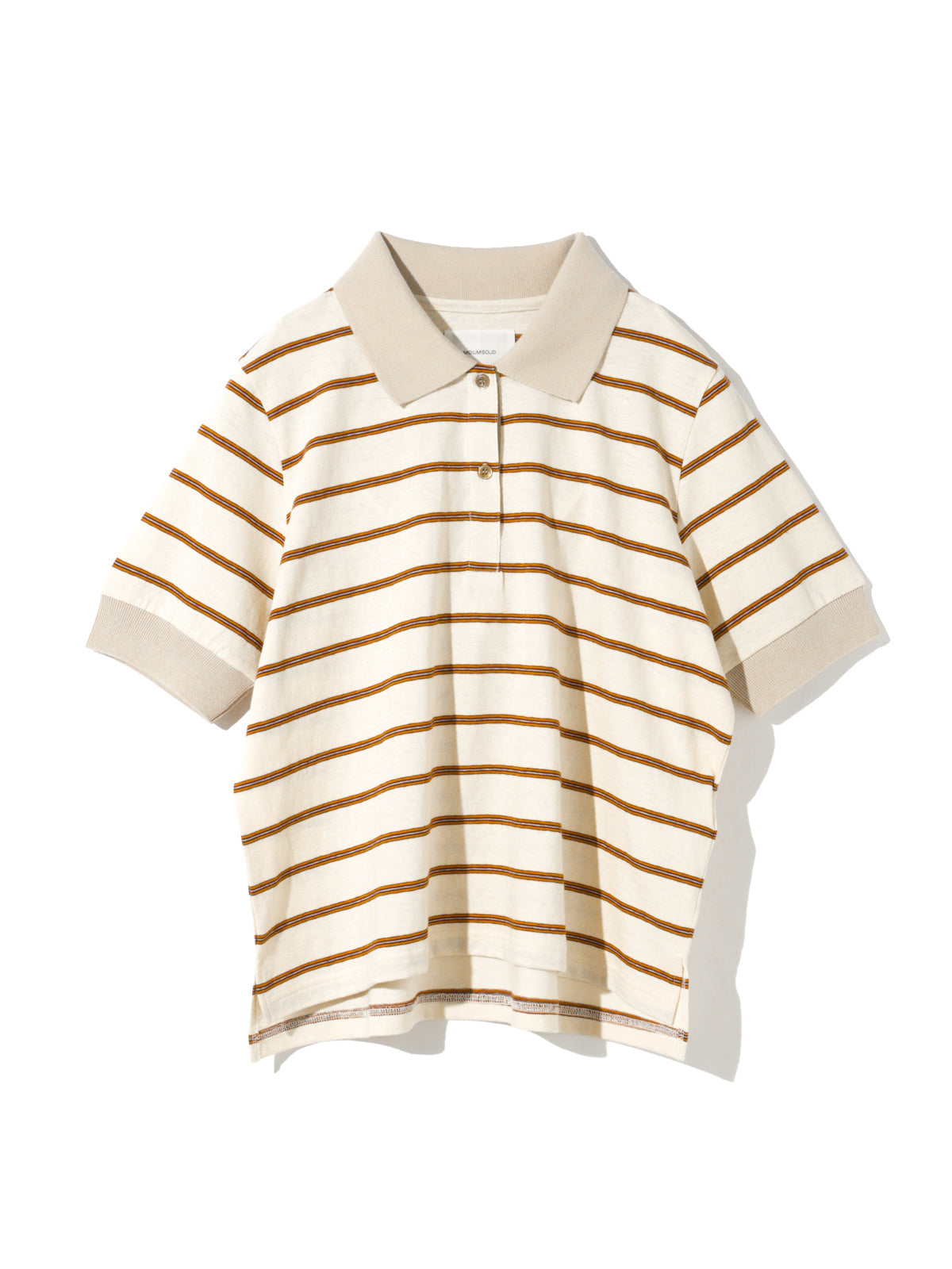 multi-striped polo pullover
