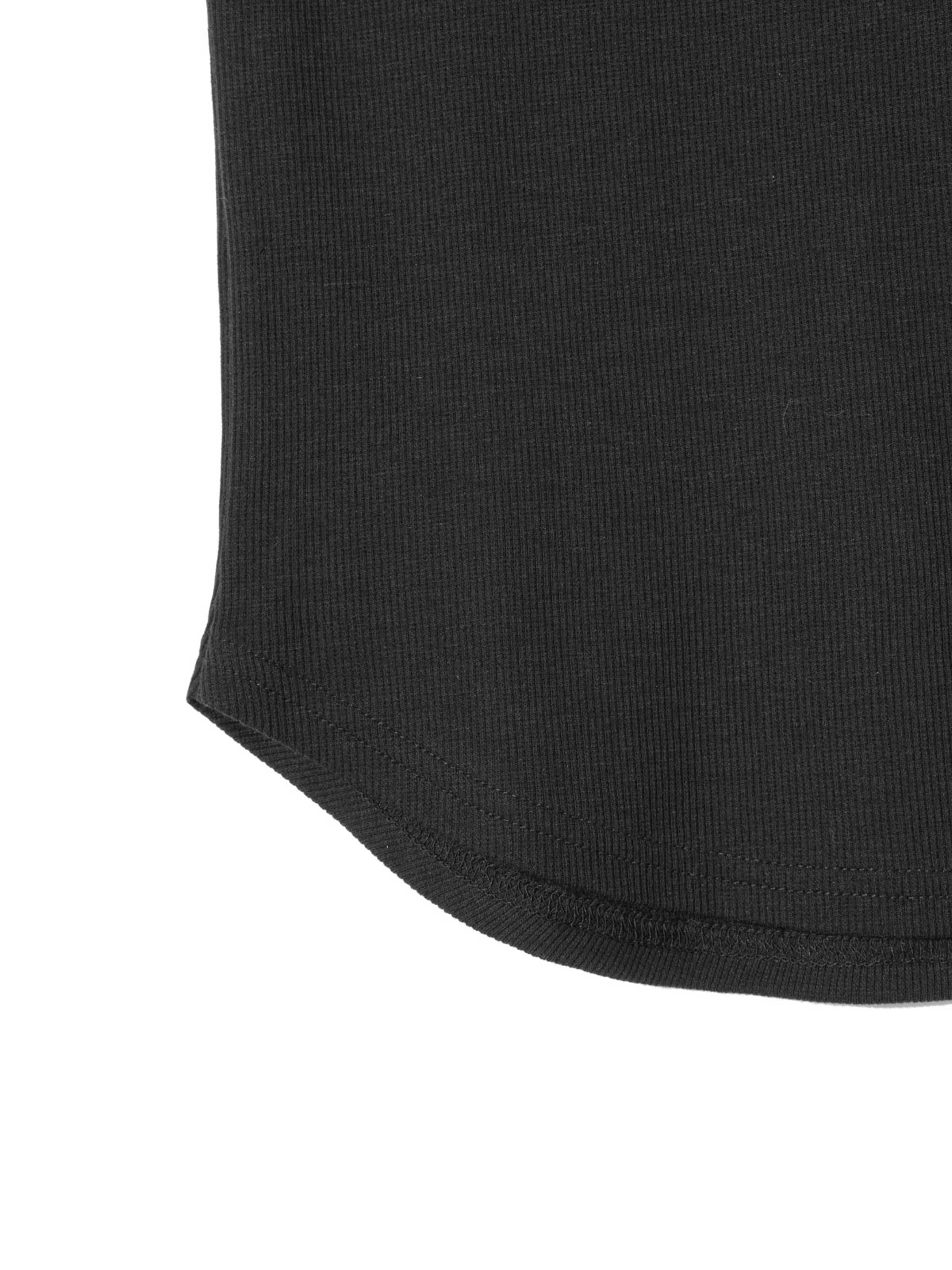rib henley neck pullover