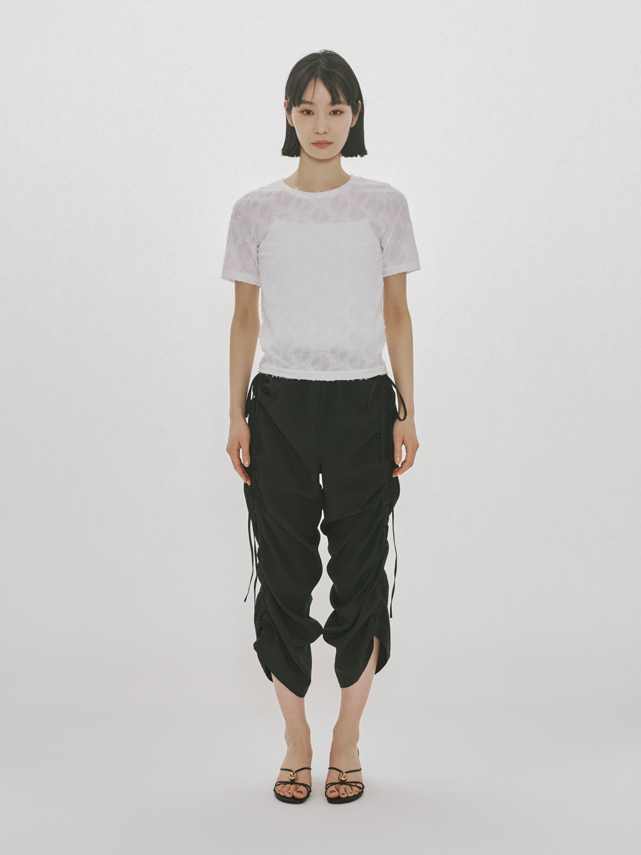 MIDIUMISOLID jacquard c/neck sheer inner