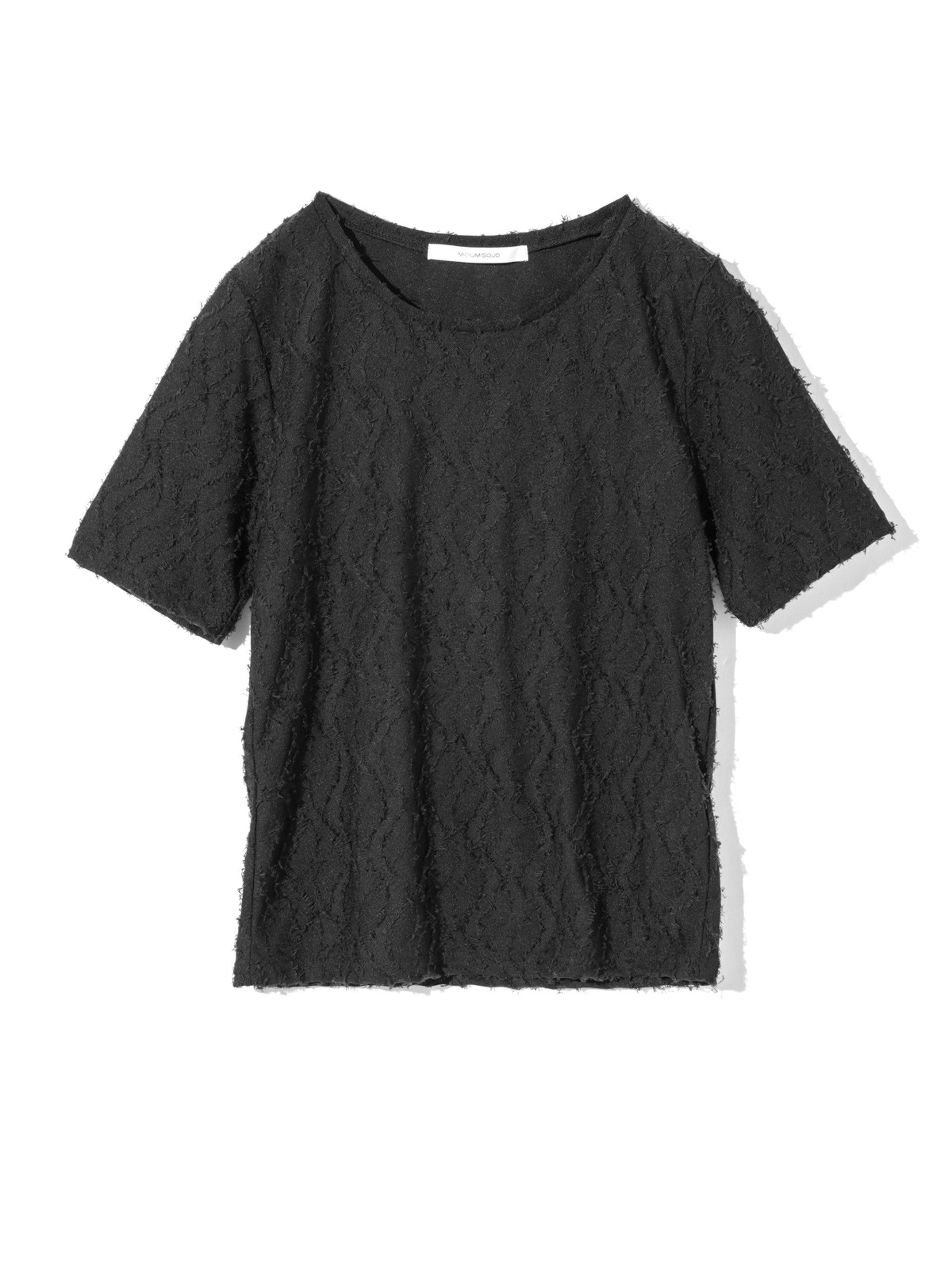 jacquard crew neck sheer inner