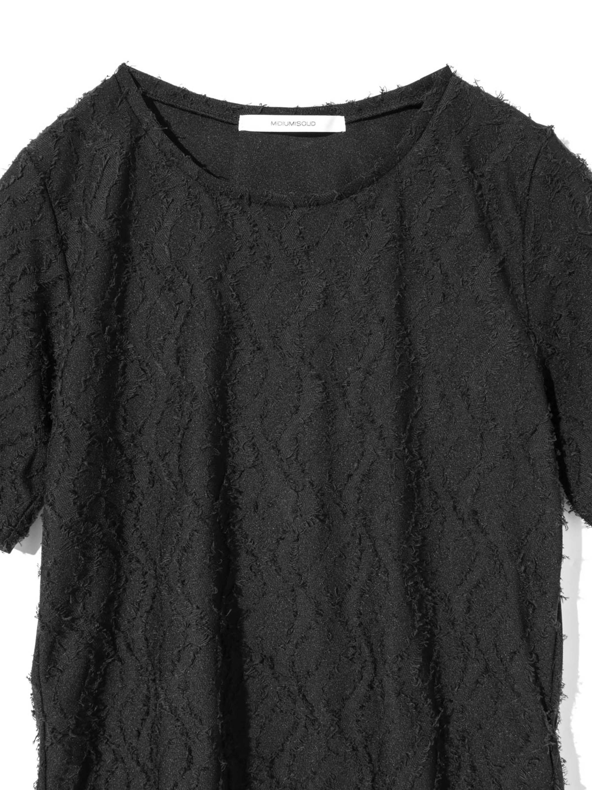 jacquard crew neck sheer inner