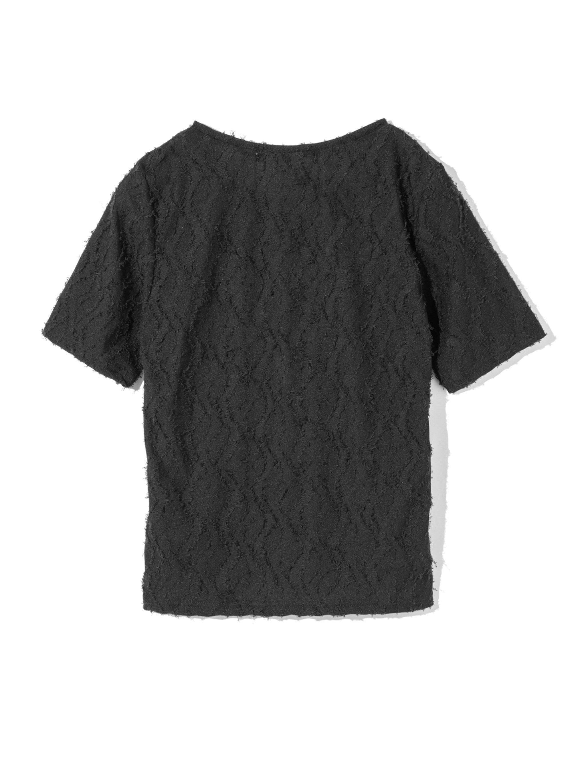 jacquard crew neck sheer inner