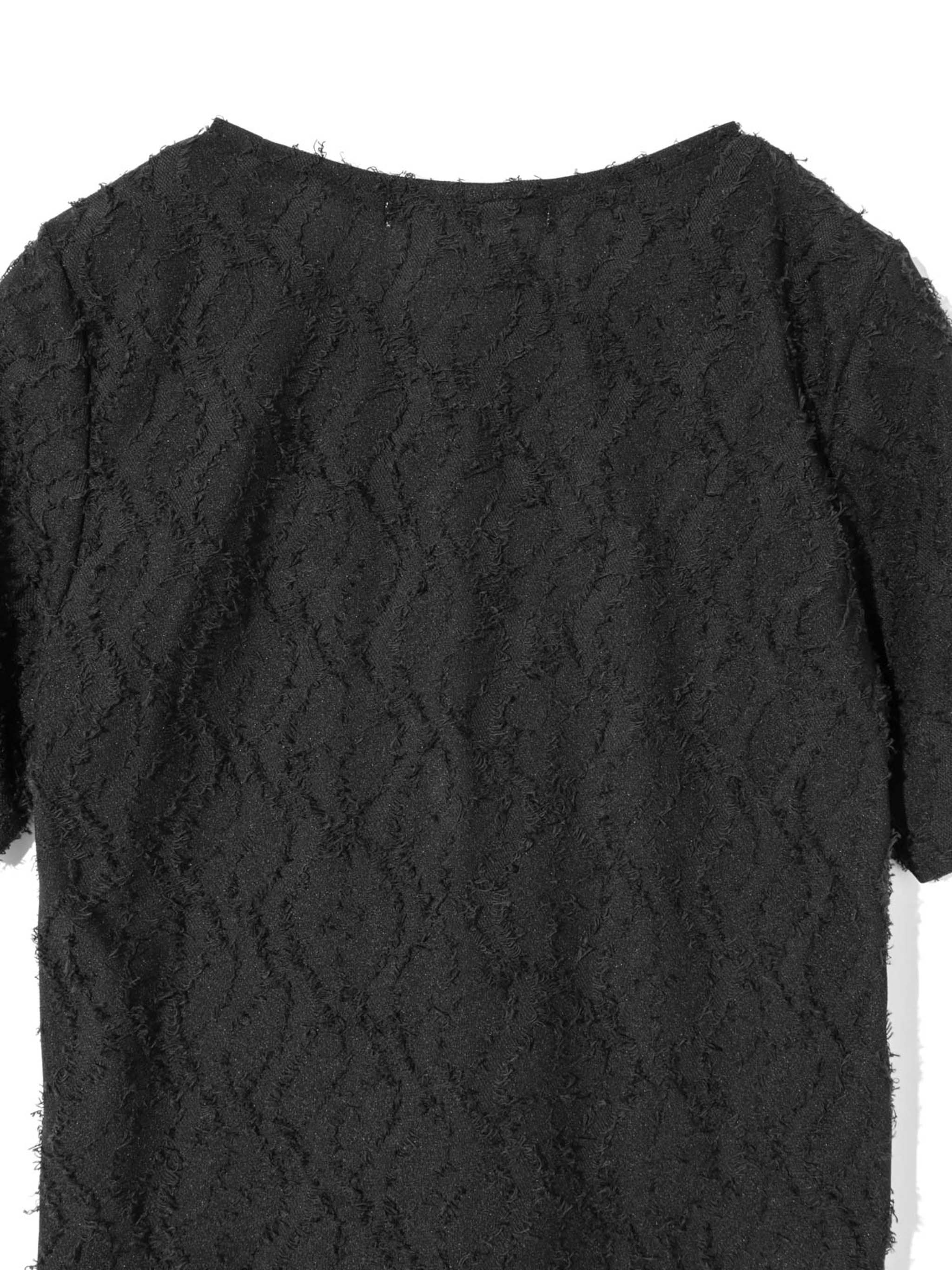 jacquard crew neck sheer inner